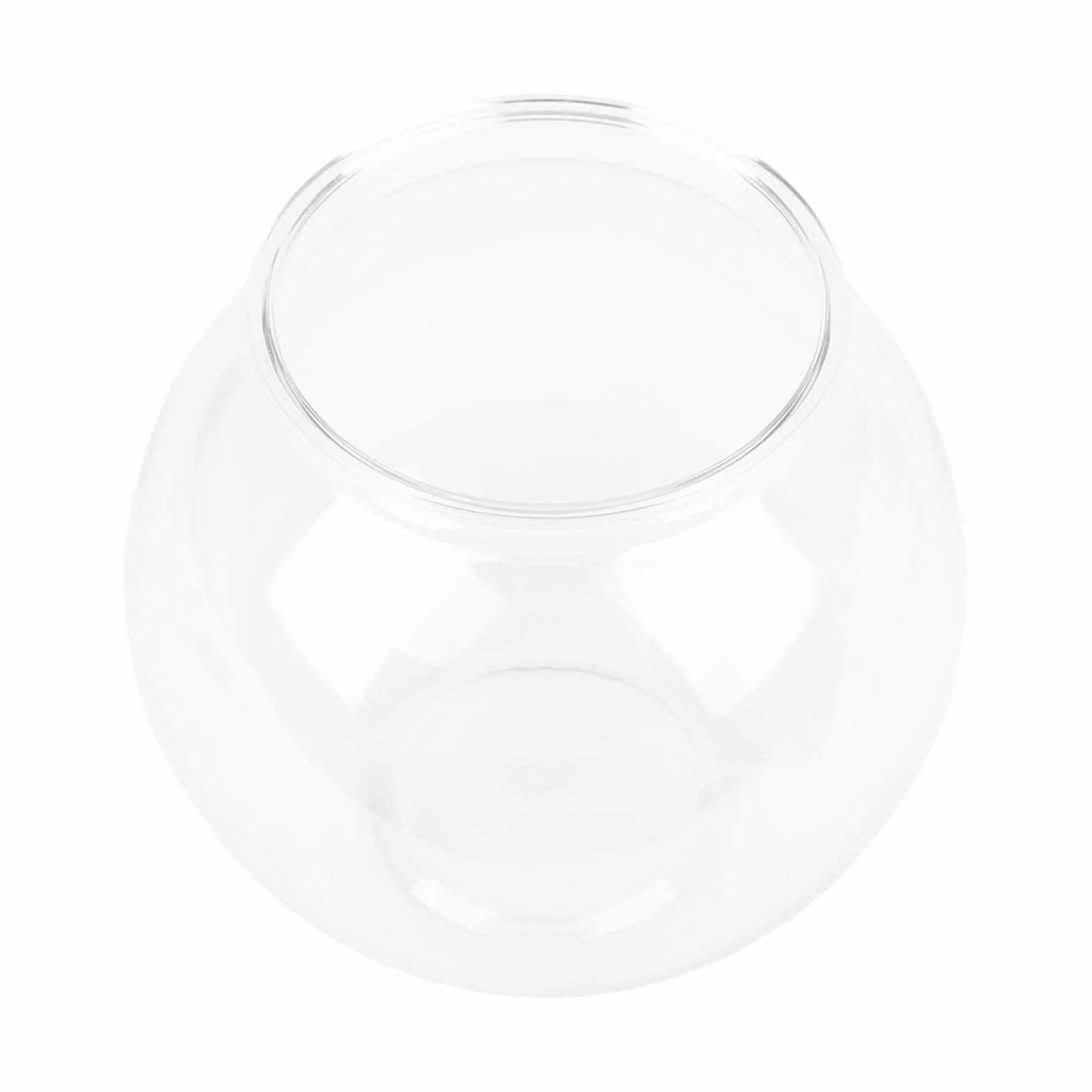 Heavy Duty Plastikowe Okrągłe Akwarium W Stylu Odporne Na Pęknięcie Plastikowe Miski Ivy Uniwersalne Małe Okrągłe Akwarium Na Biurko Regał Dekoracje (L)