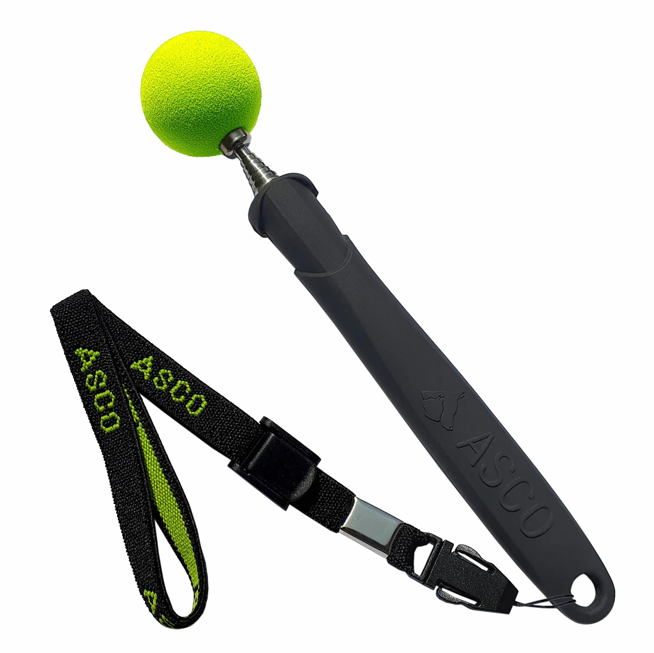 ASCO Target Stick AC01TS bransoletka ze stretchu dla psów, kotów, koni, trening i edukacja, stal nierdzewna, celownik teleskopowy, 17-73 cm, czarny