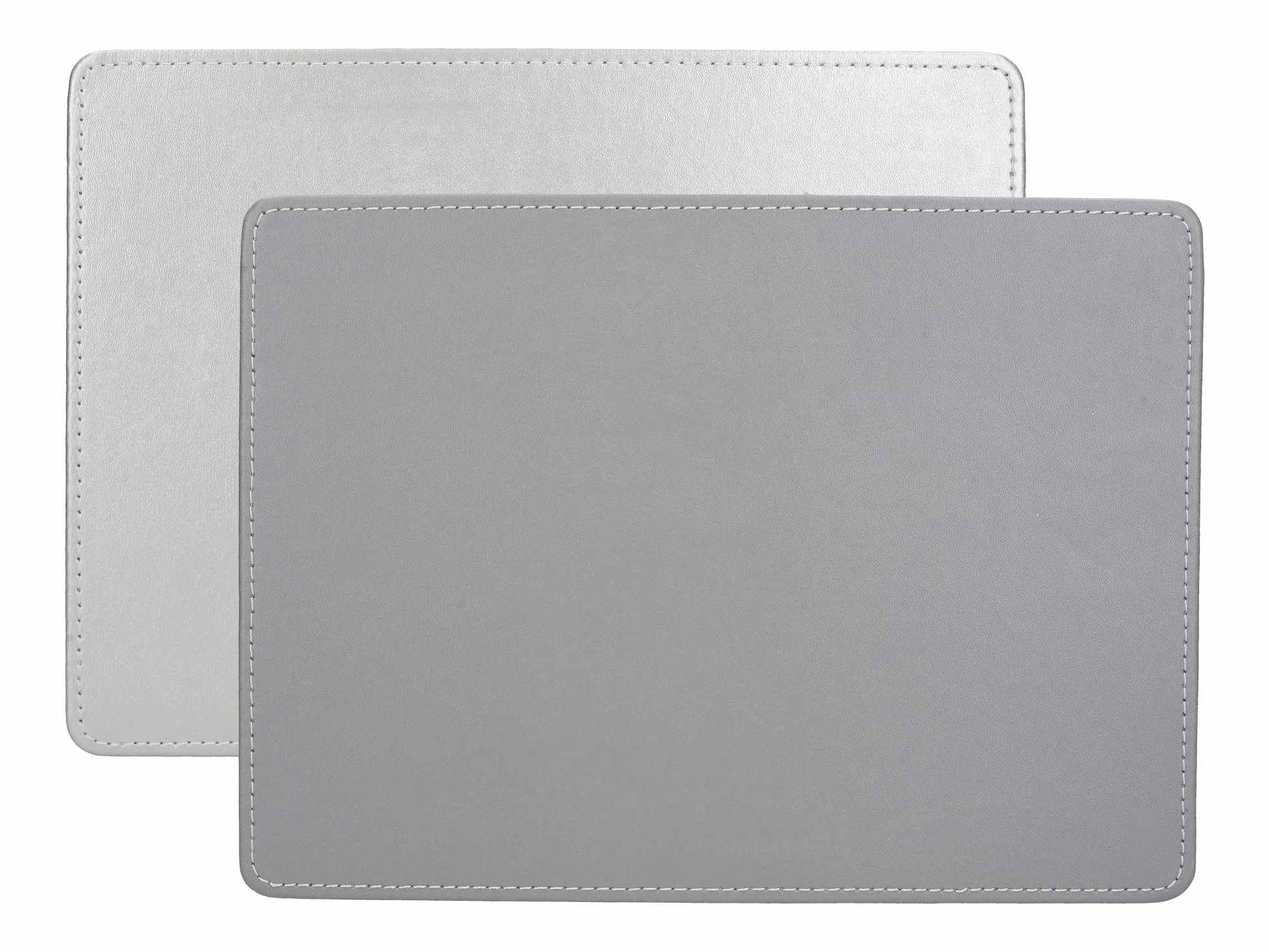 Creative Tops C000268 Srebrne podkładki, prostokątne, 29 x 21,5 cm, zestaw 4 podkładek stołowych ze sztucznej skóry