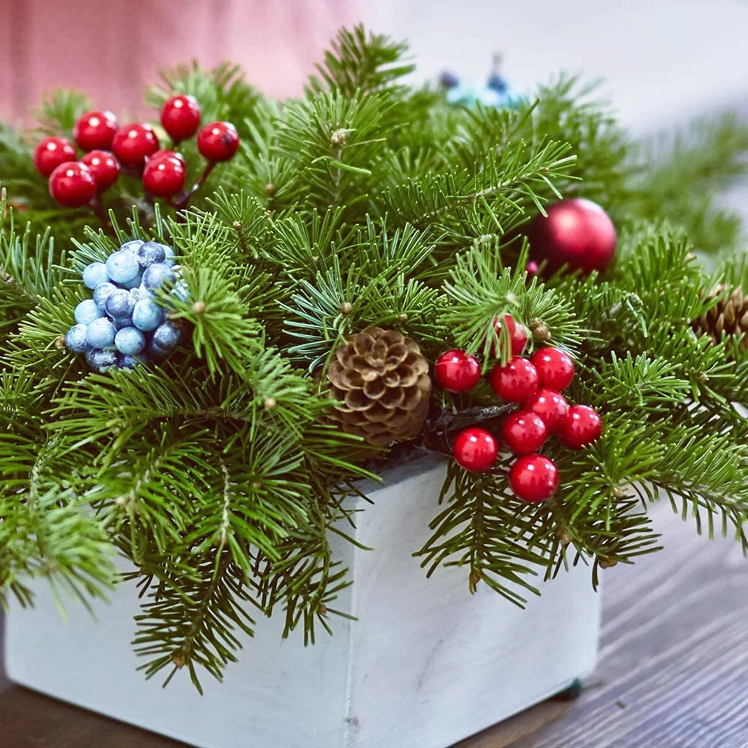 Yosoo Sztuczne czerwone wiśnie, Boże Narodzenie, jagody, wiszące ornamenty, urlop, festiwal, sztuczne owoce, dekoracja, "zrób to sam", na święta, 200 sztuk