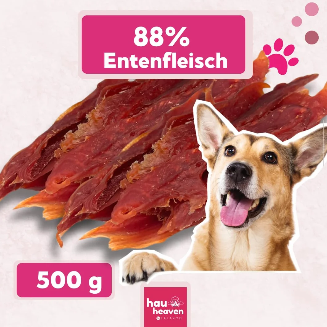 Przysmaki dla psów Soft Duck Jerky 500 g, miękkie filety z kaczki, bogate w białko, bez zbóż, suszone