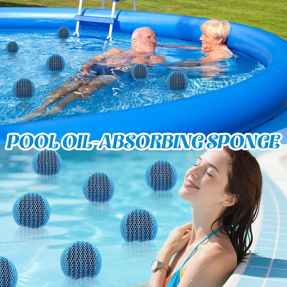 4 sztuki Hot Tub Pool Scum absorber, gąbka pochłaniająca olej, kulki do odpieniacza, 7 cm jacuzzi, pochłaniacz sum, wielokrotnego użytku, do czyszczenia spa i basenu, akcesoria do czyszczenia