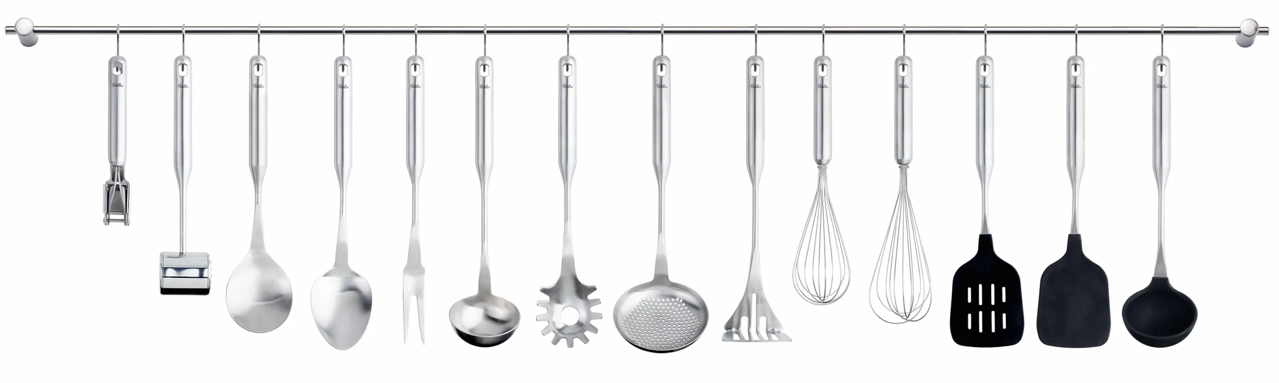 Fissler Essential/silikonowa łopatka wok z uchwytem ze stali nierdzewnej (34,5 cm) łopatka do patelni, do naleśników, nadaje się do mycia w zmywarce