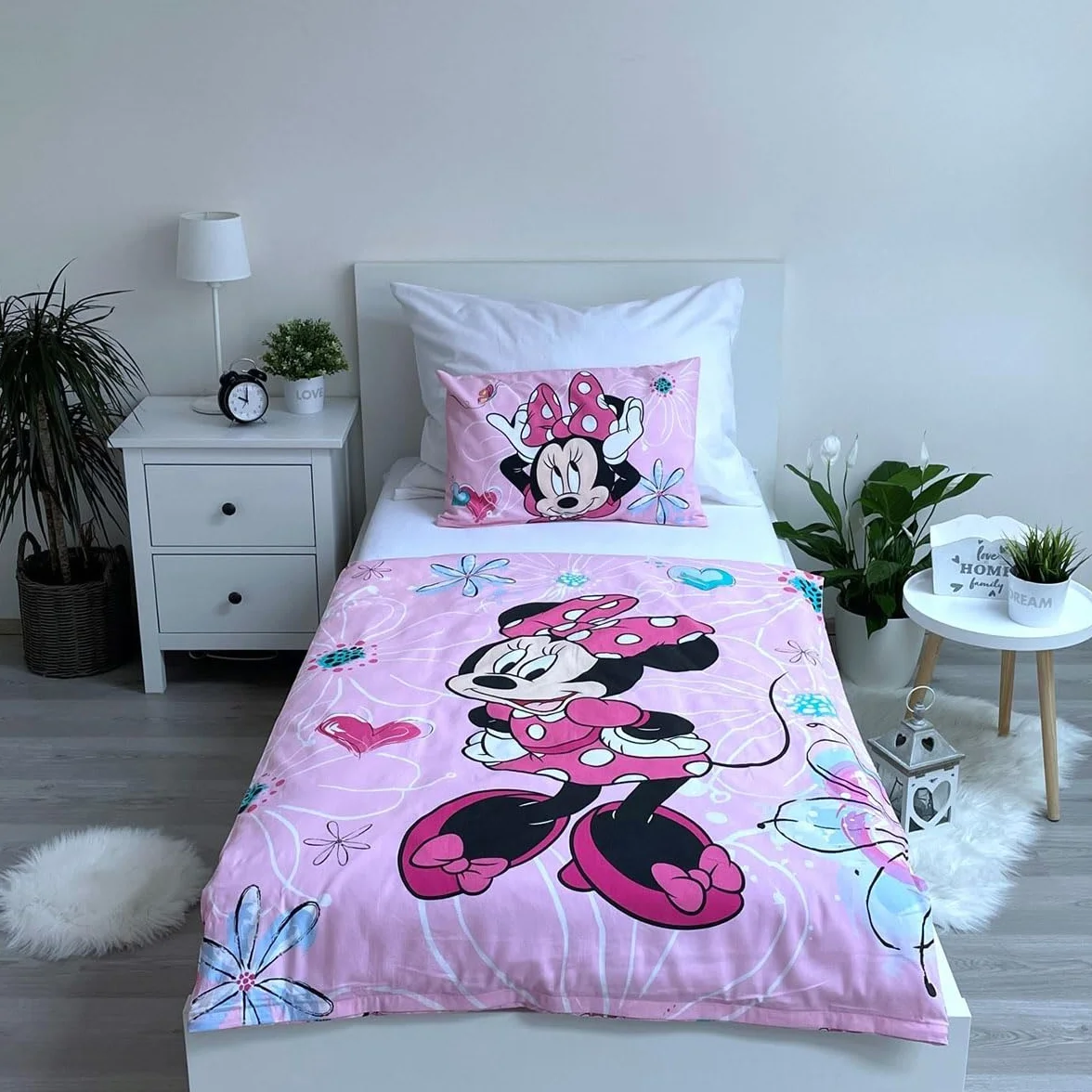 AC-Déco Disney - 1" bawełniany zestaw pościeli dziecięcej Minnie - 100 x 135 cm