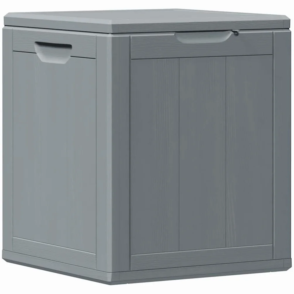 vidaXL Skrzynia ogrodowa, 90 L, szara, rattan PP, skrzynia ogrodowa, pojemnik do przechowywania, schowek, skrzynie ogrodowe