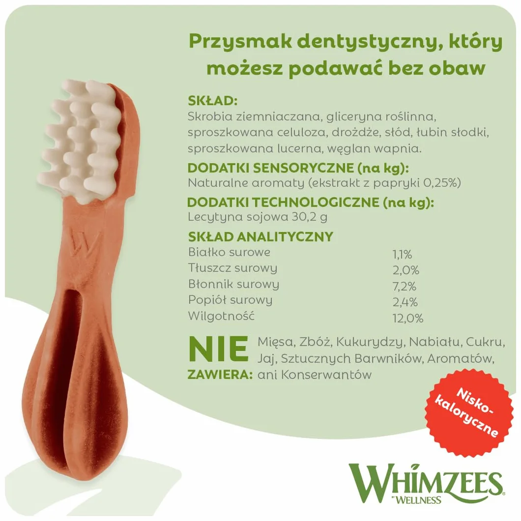 WHIMZEES Szczoteczka S 24 Sztuk Gryzaki Dentystyczne dla Małych Psów Naturalne Bezzbożowe
