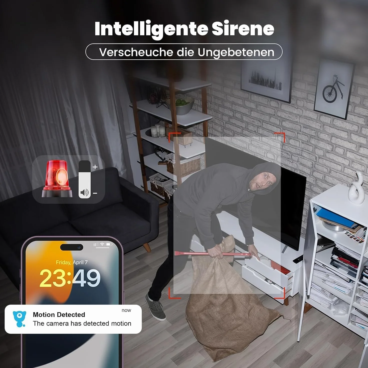 Little Elf Smart Kamera Monitoringowa 2K 360° z Czujnikiem Ruchu, Widoczność w Nocy, Dwukierunkowe Audio, Wi-Fi IP dla Psów, Kompatybilna z Alexa