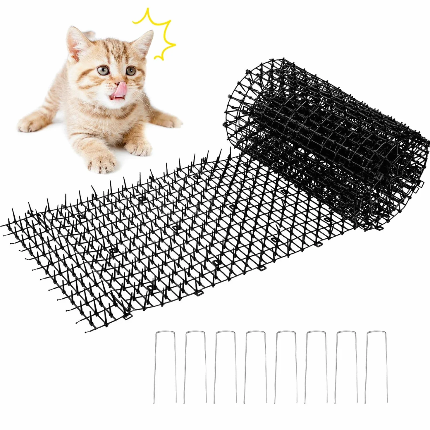 Mata przeciw kotom 200 x 28 cm odstraszacz kotów z gwoździami U