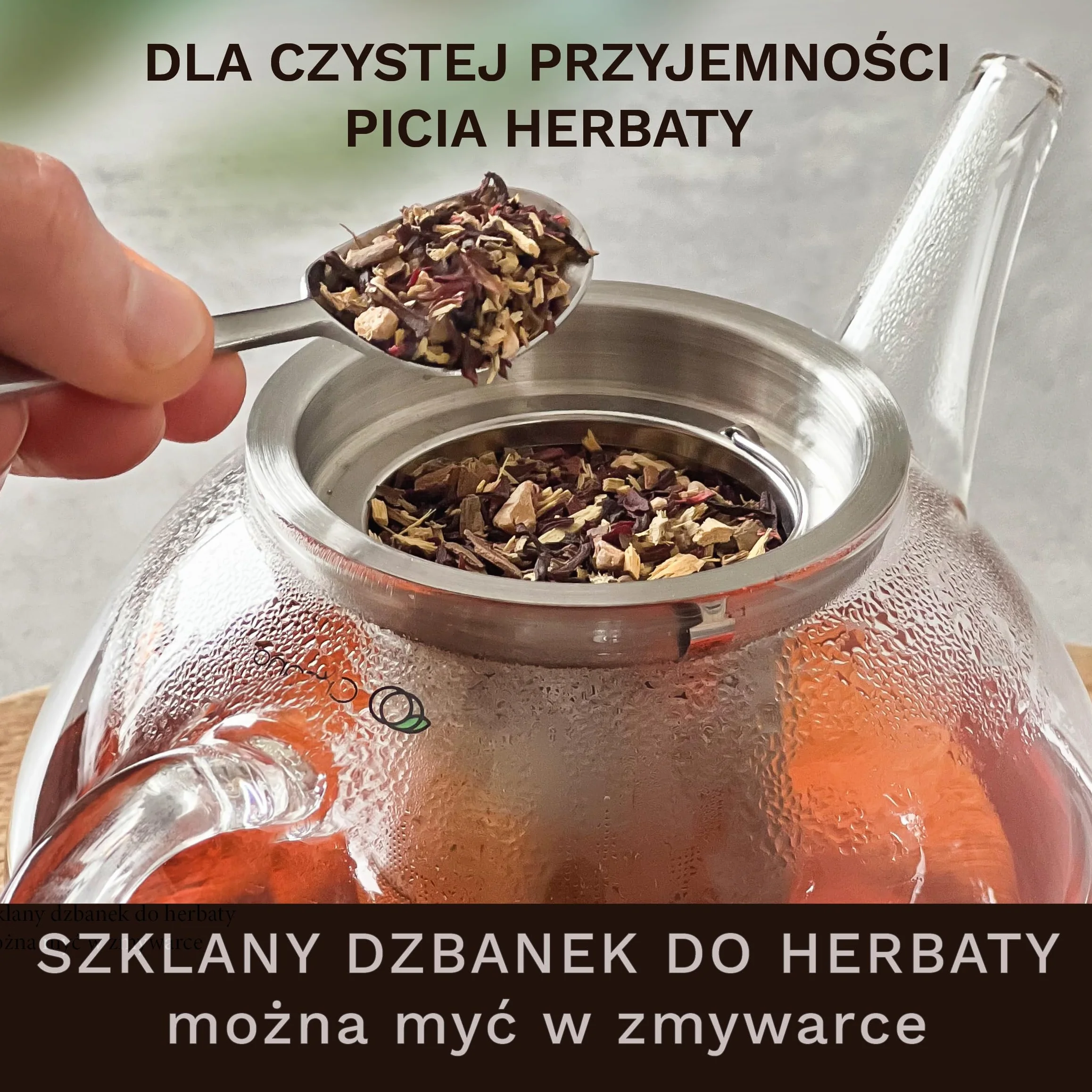 Creano Dzbanek do herbaty ze szkła 1,2l + czarny podgrzewacz ze stali nierdzewnej - szklany dzbanek do herbaty z sitkiem i pokrywką z klasycznego szkła - idealny do parzenia herbaty sypanej - 100% bez