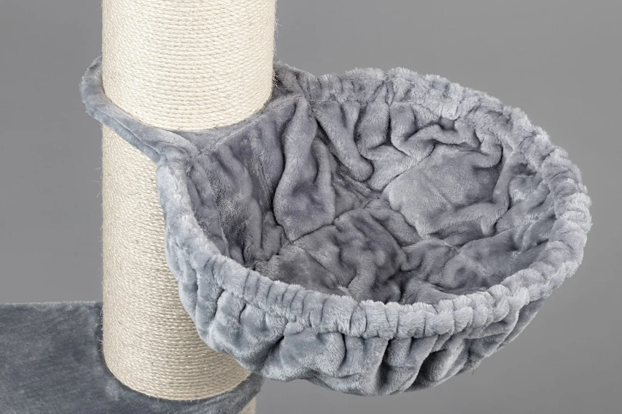 Hamak De Luxe do drapaka, stabilny, wygodny, przetestowany do 20 kg, 12-15 cm, jasnoszary