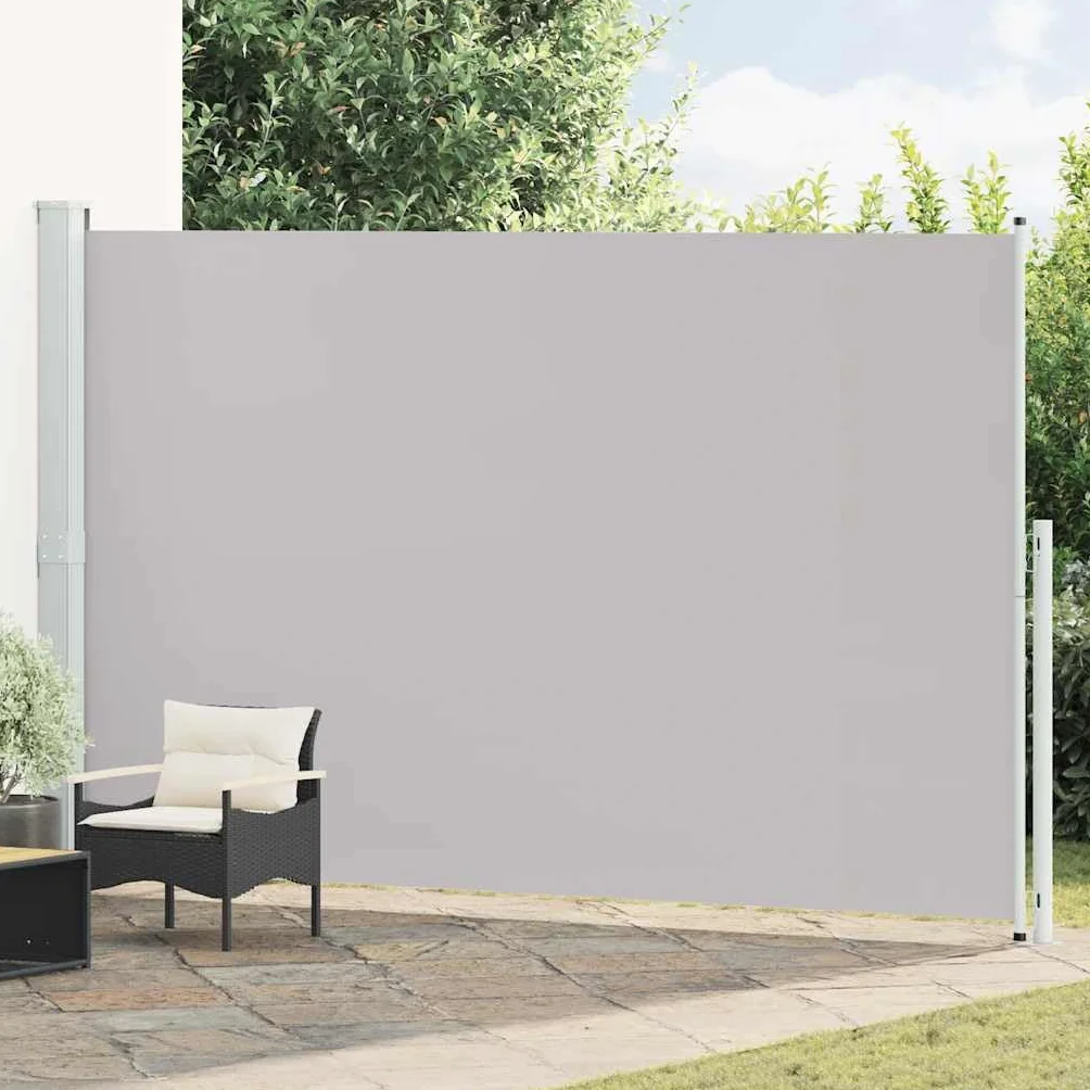 vidaXL Zwijana markiza boczna na taras, 220x500 cm, szara, ekran, zwijana markiza, markiza tarasowa, ekrany, zwijane markizy, markizy tarasowe