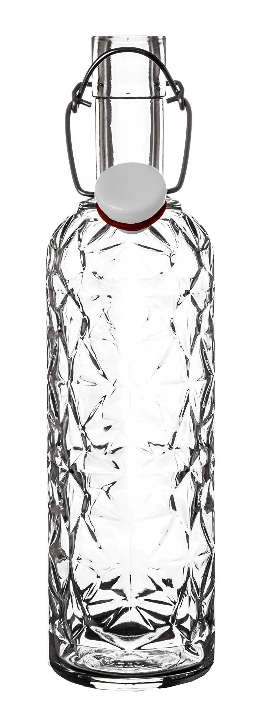 Bormioli Rocco 320268-MQD szklana butelka Orient, 1 l, przezroczysta, 320268MQD121990, przezroczysta
