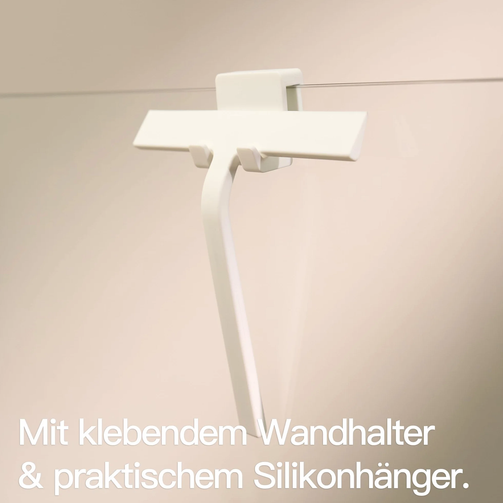 Designfabrik Hamburg ściągaczka do wody z silikonu w kolorze czarnym lub białym | uchwyt bez wiercenia | nowoczesny design do łazienki | 23 cm | biały