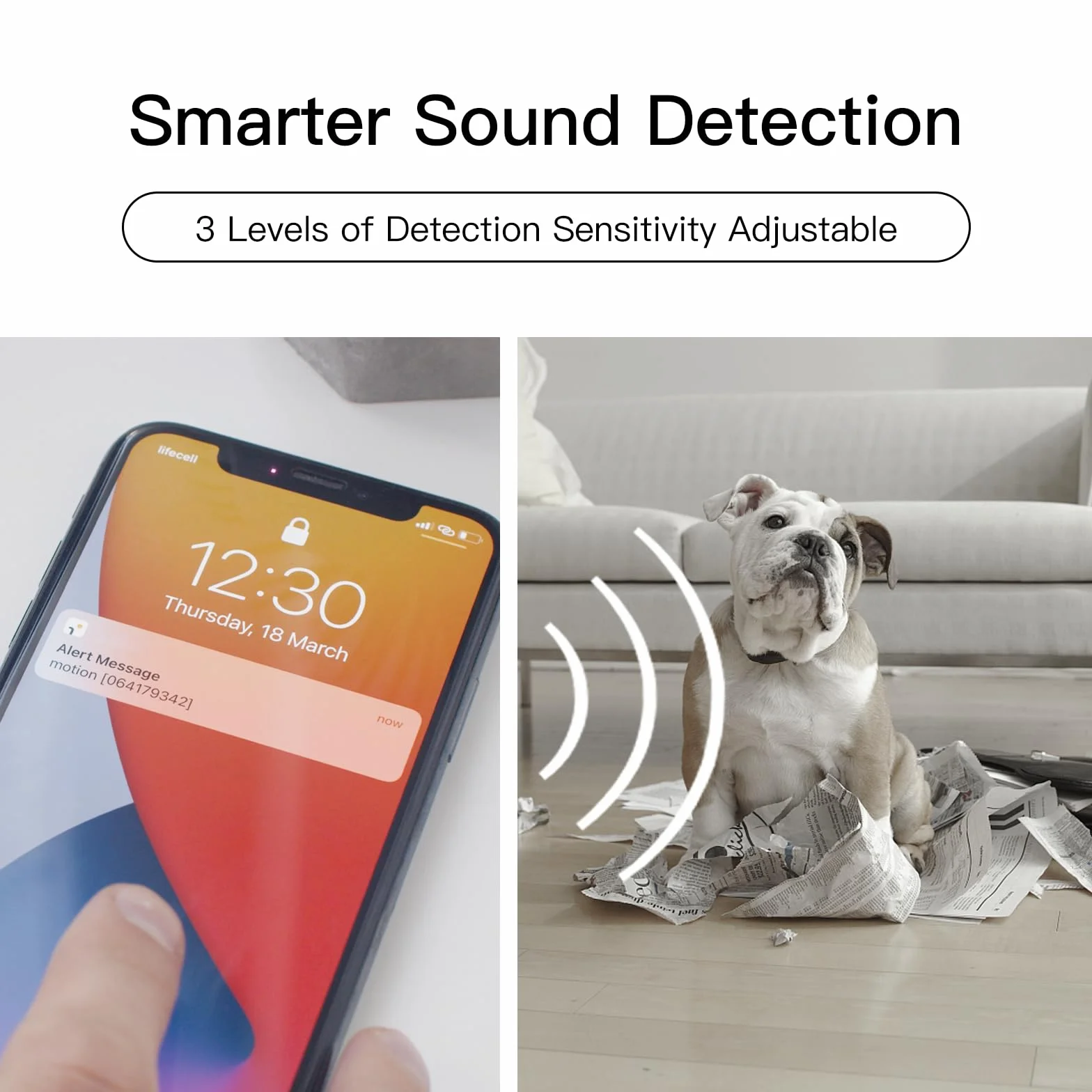 Laxihub Kamera Wi-Fi 2,4 GHz 1080p HD Pet Security Camera z wykrywaniem ruchu i hałasu, Alexa