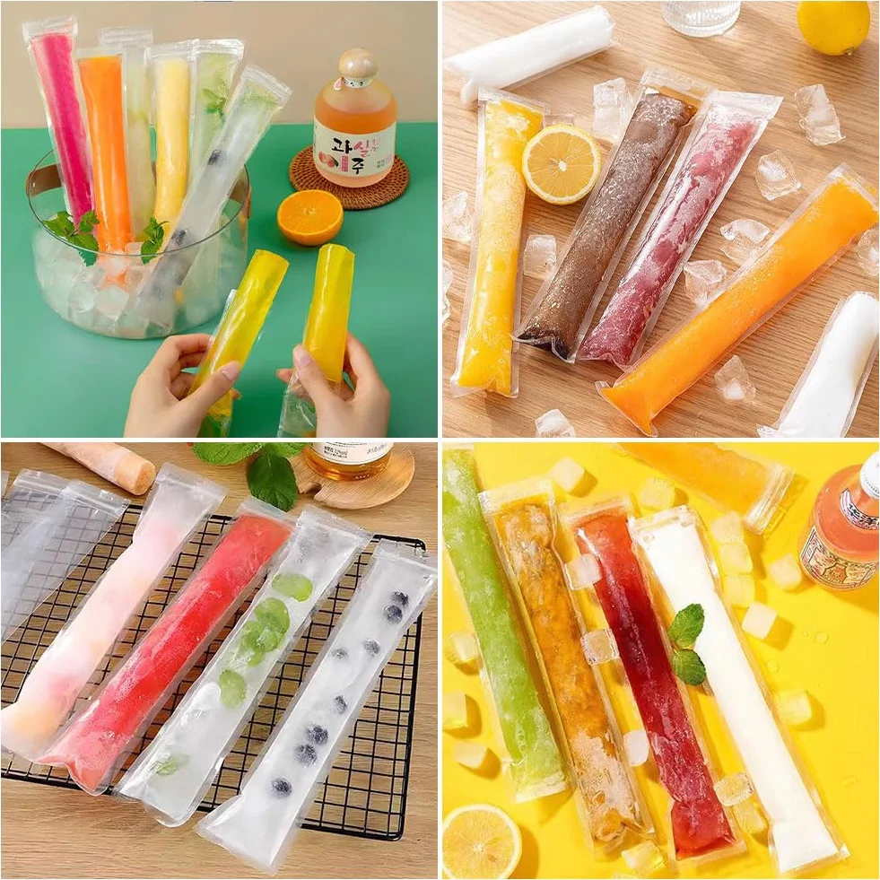100 szt. Torby na foremki Popsicle Torby Popsicle Formy z lejkiem na jogurt, mrożone cukierki Party Favors