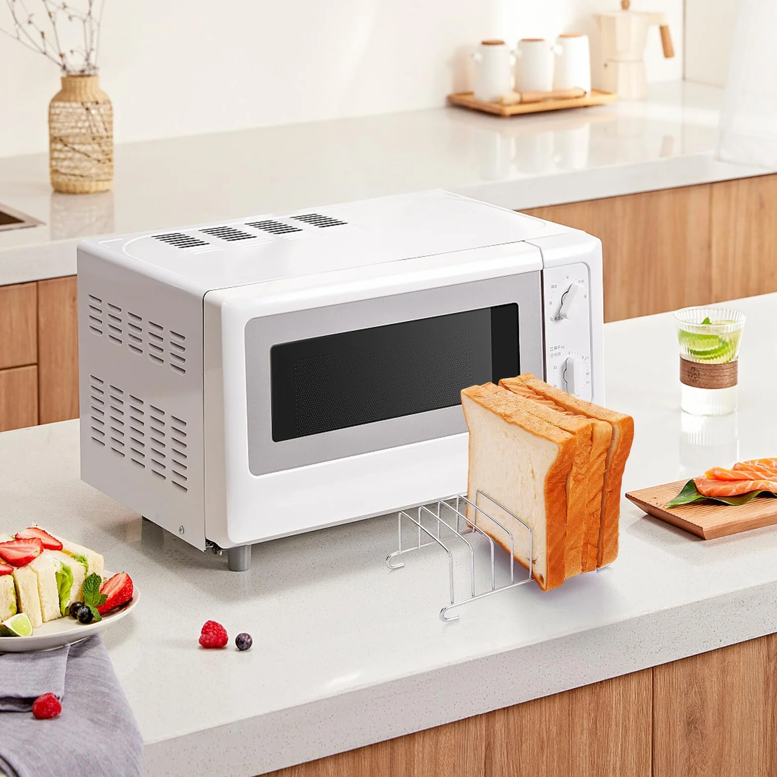 TOPBATHY Stojak Na Tosty Do Piekarnika Air Fryer 2 Sztuki Ze Stali Nierdzewnej Uniwersalne Stojaki Do Gotowania Air Fryer I Szybkowaru