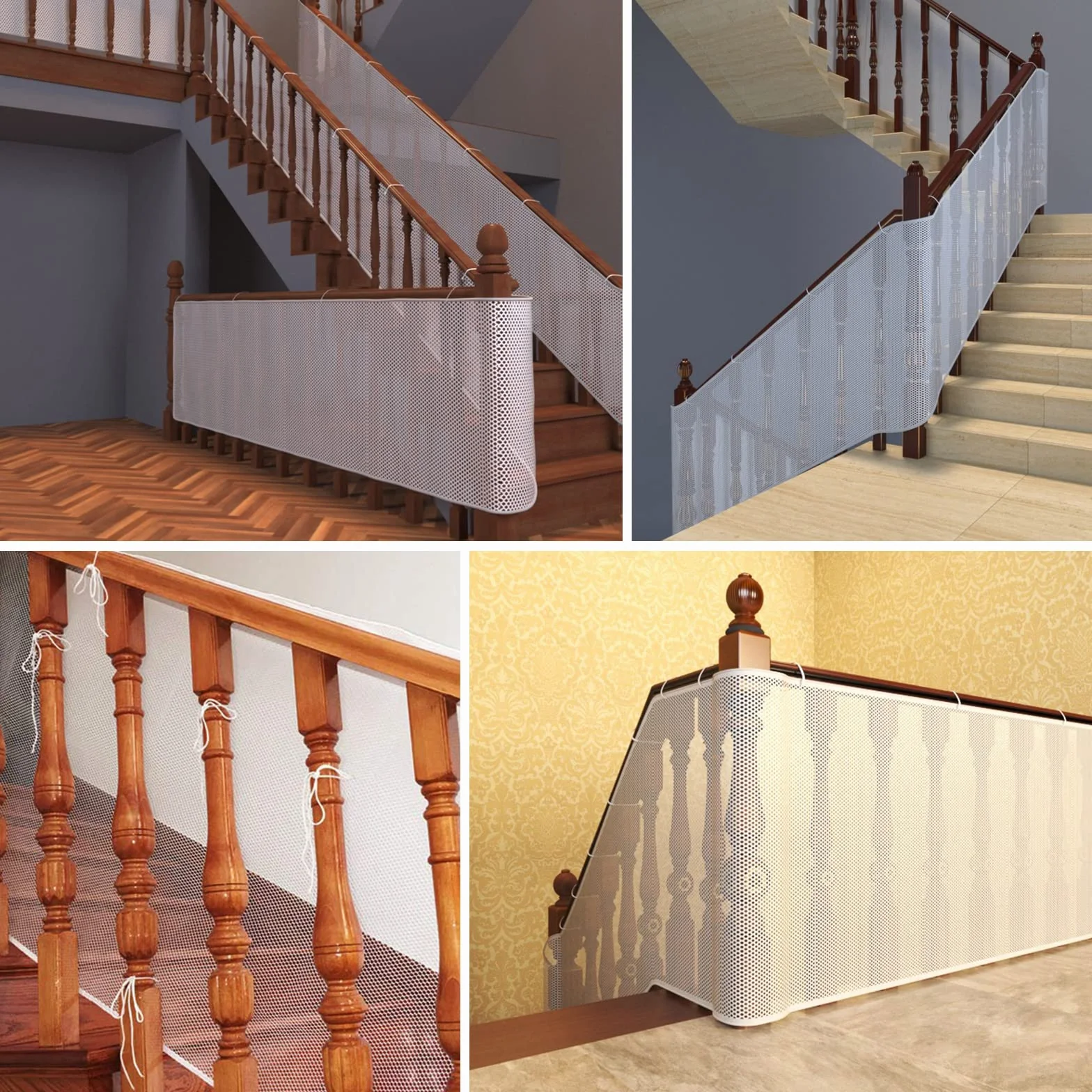 Siatka zabezpieczająca dla dzieci, na balustrady, na balustrady dla dzieci, zabawki, zwierzęta domowe, bezpieczna szyna, siatka ochronna na balkon (118" x 30,7")