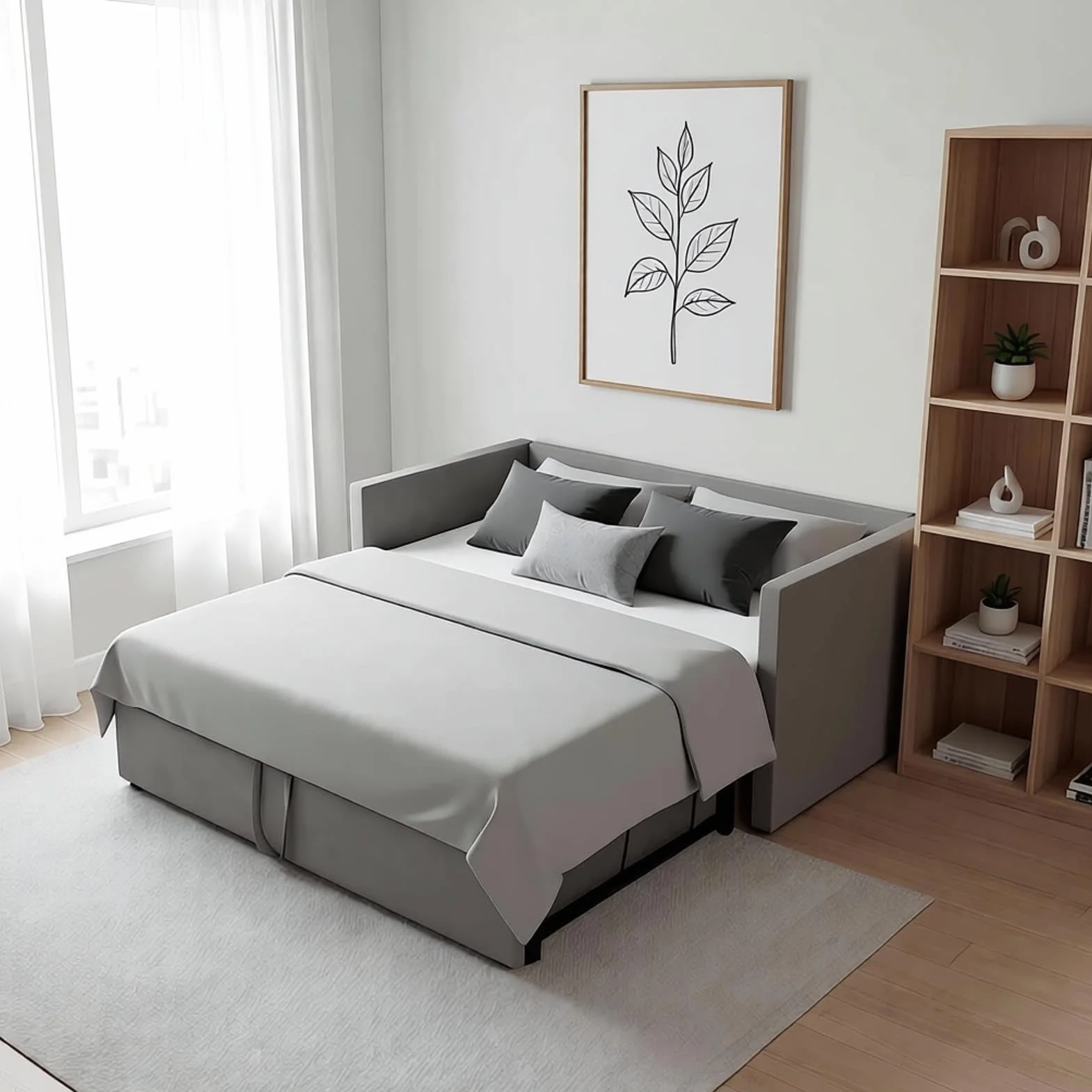 Sofa z funkcją spania, 90/180 x 200 cm, pojedyncze łóżko dzienne, rozkładane, na tej samej wysokości, z łóżkiem dla gości, 2-osobowa sofa z funkcją spania, łóżko dzienne, łóżko młodzieżowe