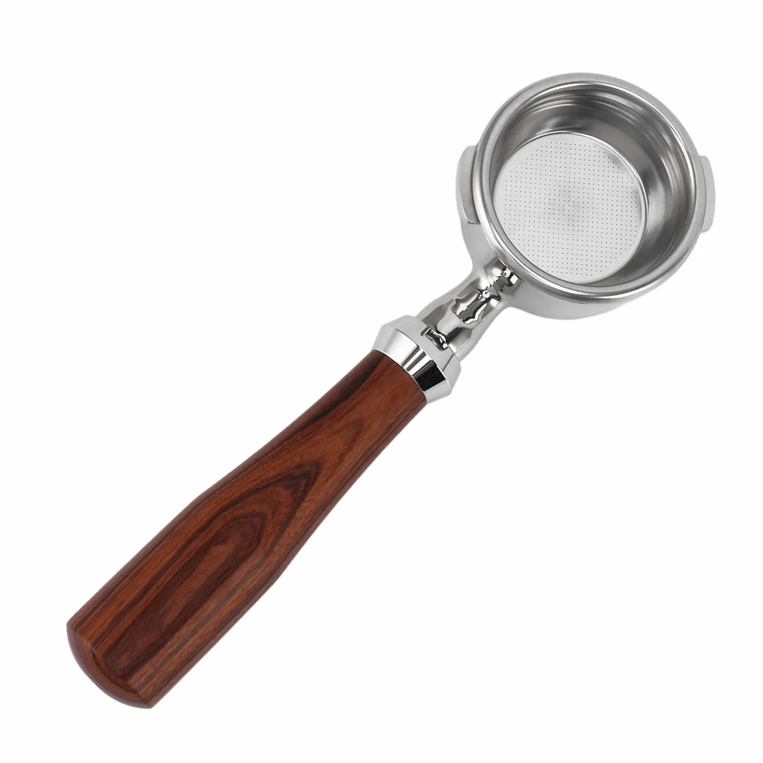 Kolba Bez Dna do Ekspresu do Kawy, 58 mm, Drewniana R?czka R¨®?ana, Profesjonalna z Podw¨®jnymi Uszami, Klasyczna