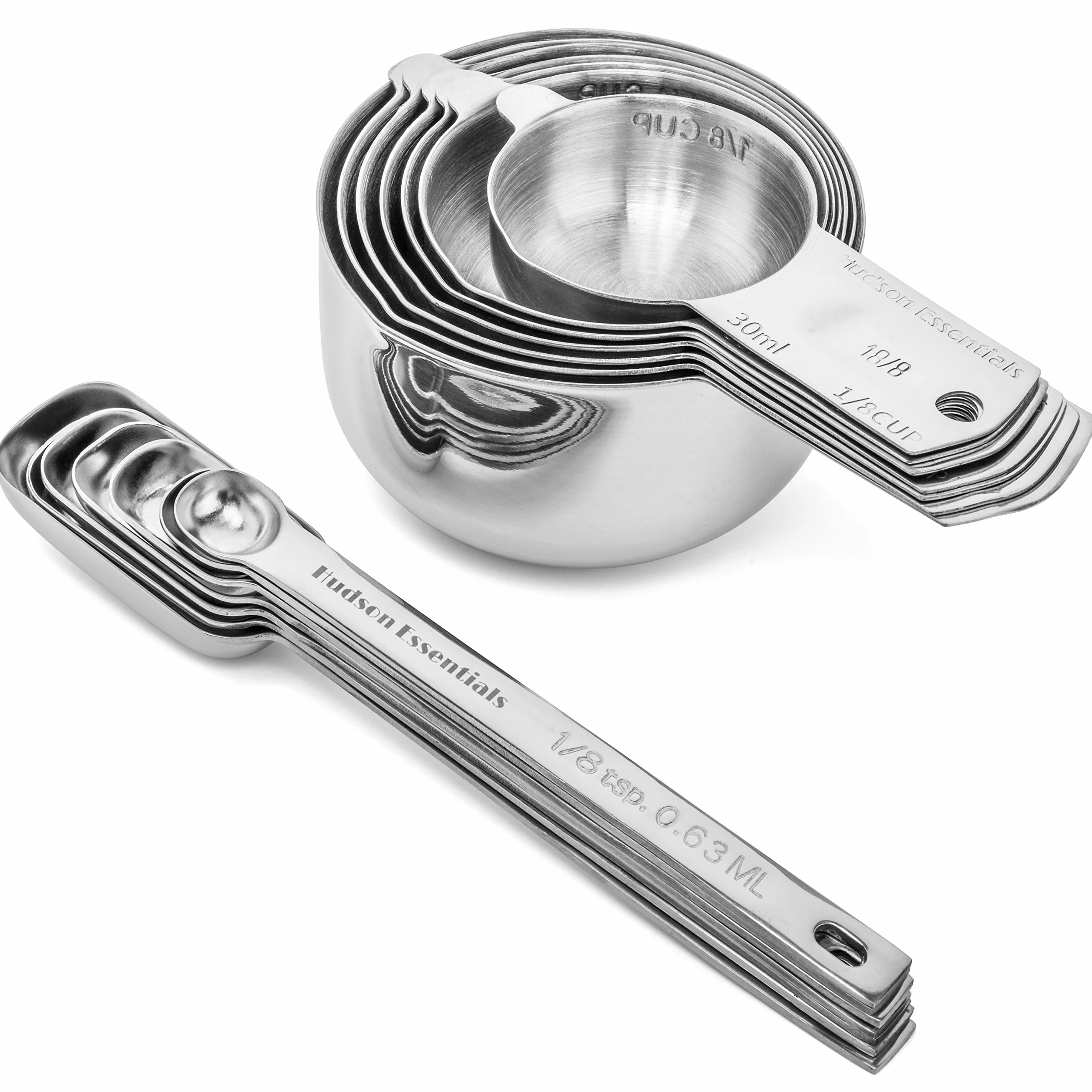 Hudson Essentials Zestaw miarek i łyżek ze stali nierdzewnej (zestaw 14 szt.)