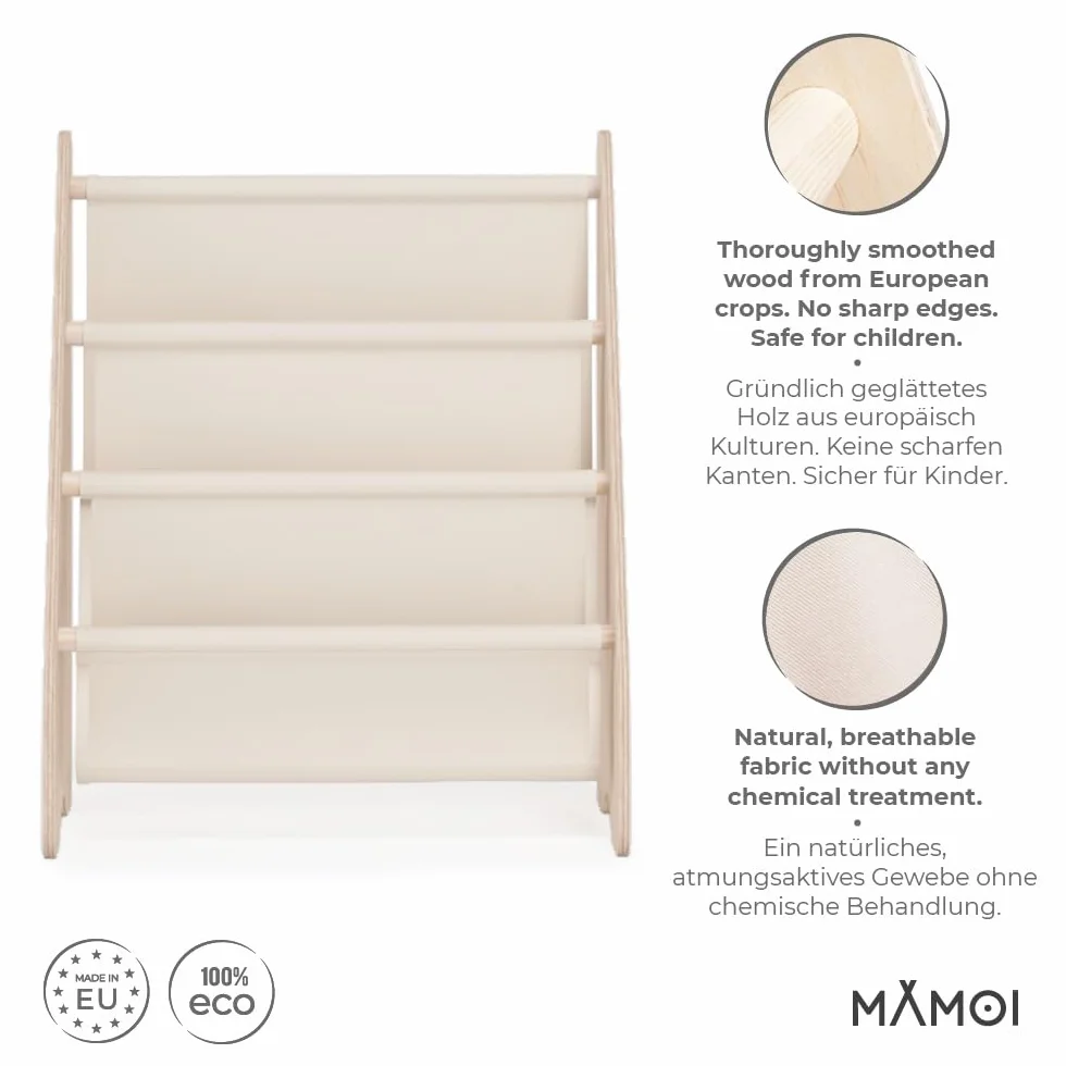 MAMOI® Regał na książki dla dzieci, skrzynka na książki do pokoju dziecięcego, regał na książki, drewniana ławka na książki, meble dziecięce, montessori