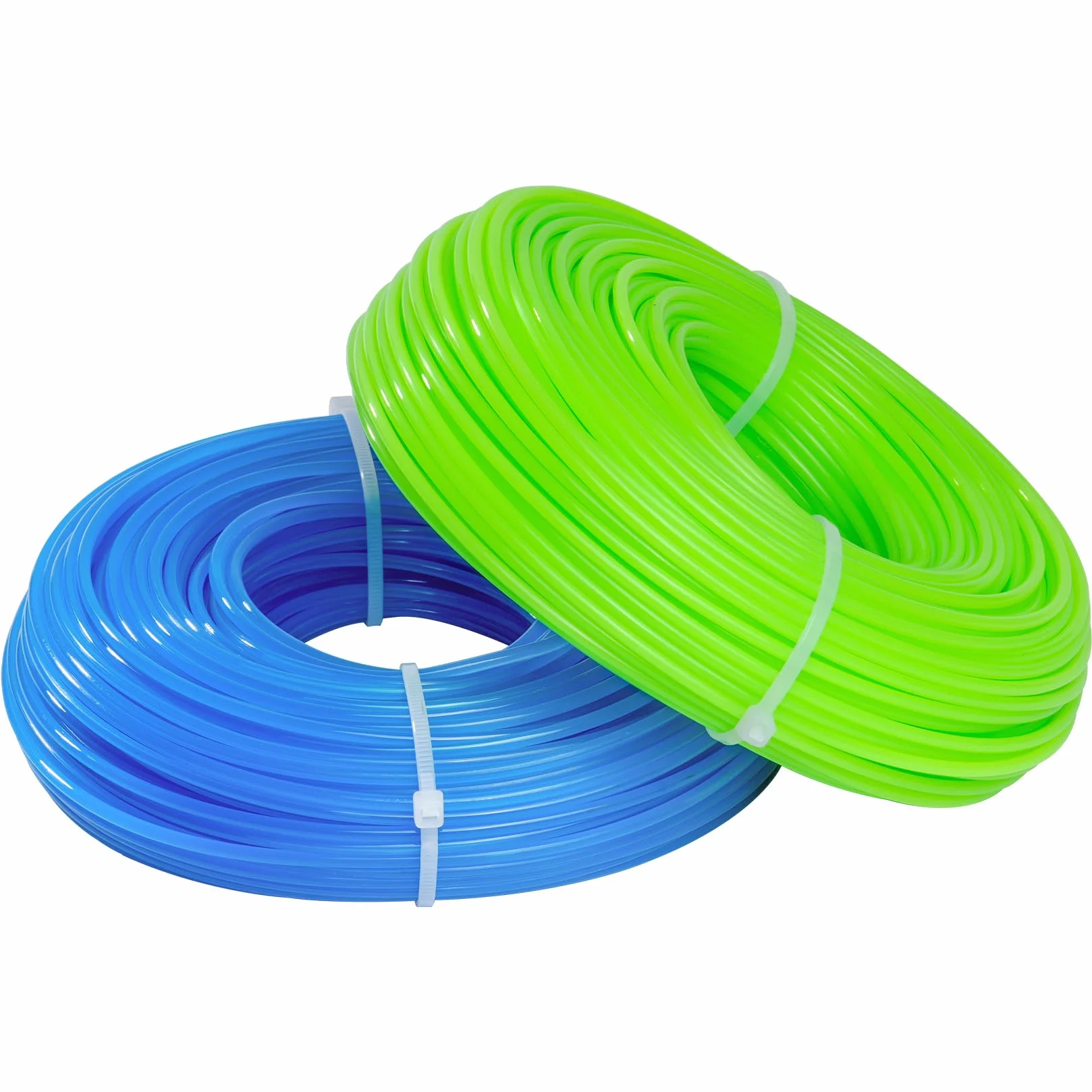 2 rolki żyłki do podkaszarki 2,4 mm, 100 m, nylonowa, żyłka do podkaszarki do trawy, żyłki ogrodowej, podkaszarki do trawy (zielona, niebieska, 50 m x 2 szt.)