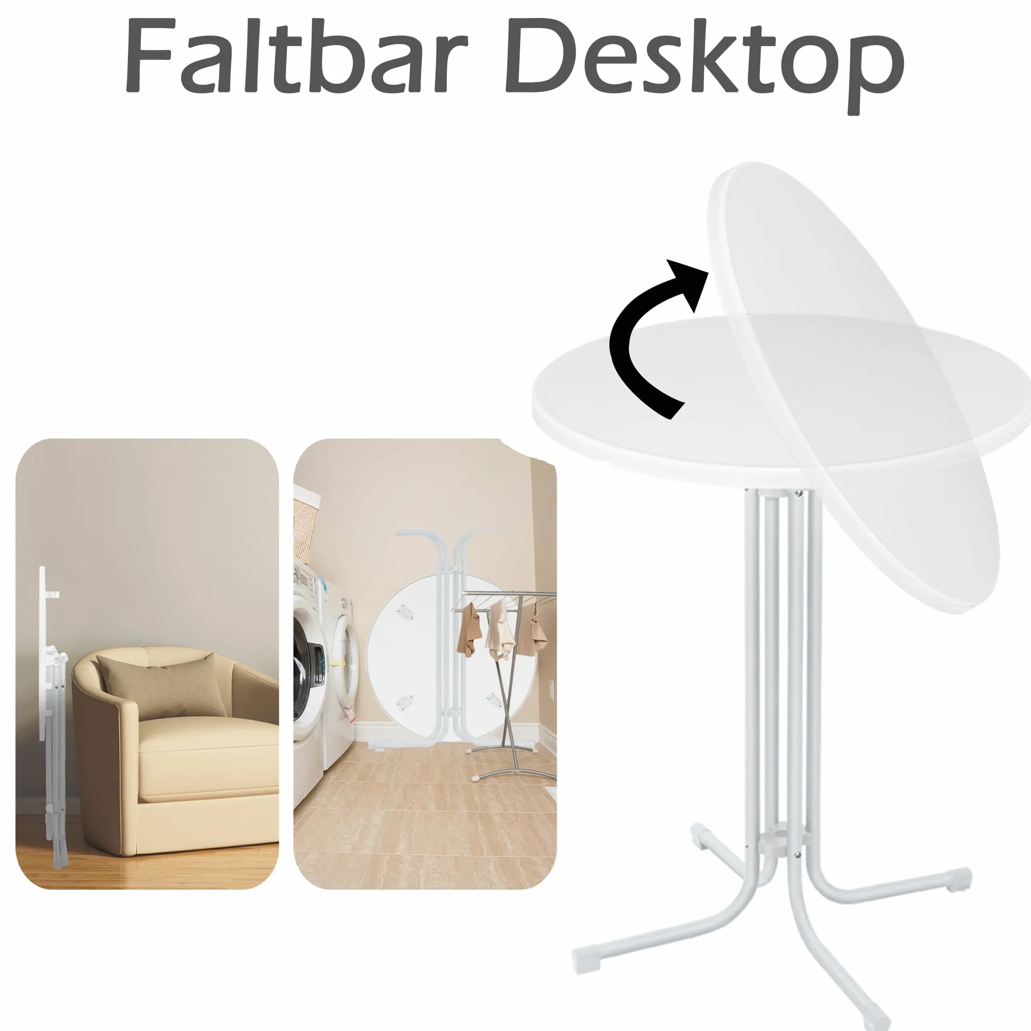 Stół barowy, składany, Ø 80 cm, blat stołu, okrągły, 110 cm, stół bistro, outdoorowy, składany, odporny na warunki atmosferyczne i wysokie temperatury, stół barowy, stół ogrodowy, stół