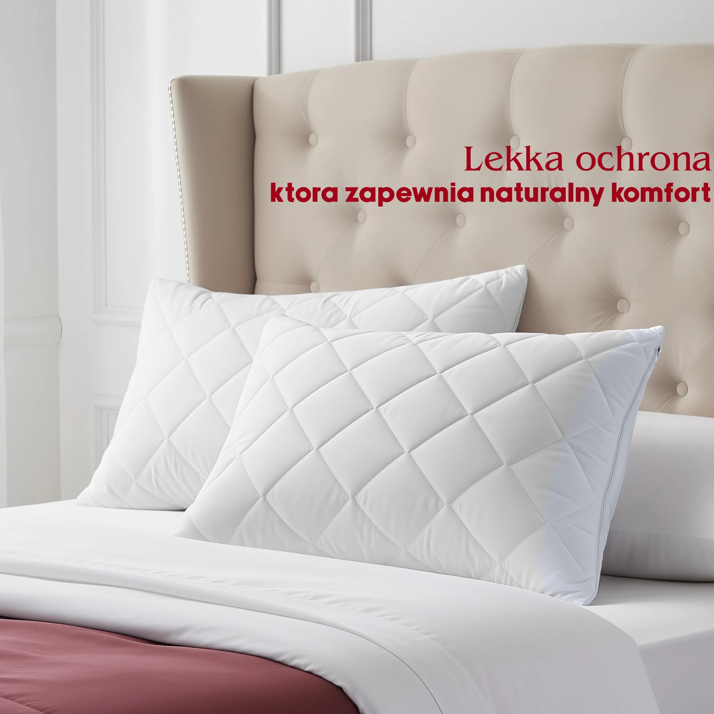 Poszewki na poduszki Utopia 50 x 75 cm Pikowane i zapinane na zamek błyskawiczny, miękkie i oddychające poszewki na poduszki z mikrofibry (białe)
