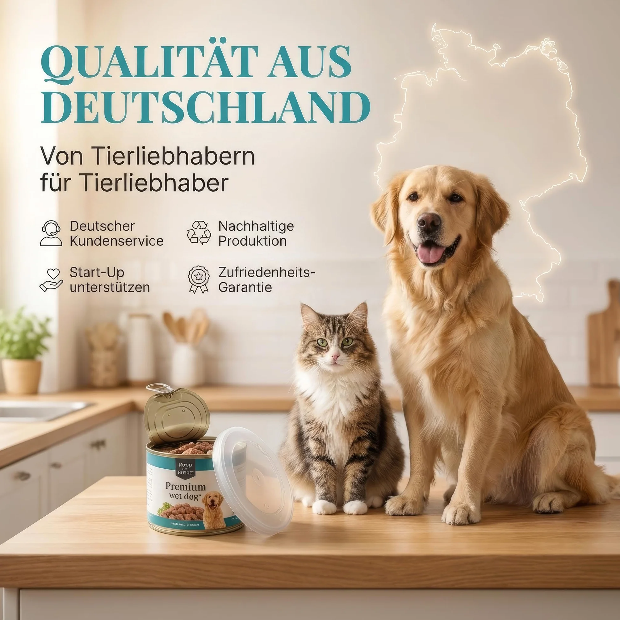 HUND IST KÖNIG Pokrywka do puszek na karmę dla zwierząt 3 sztuki