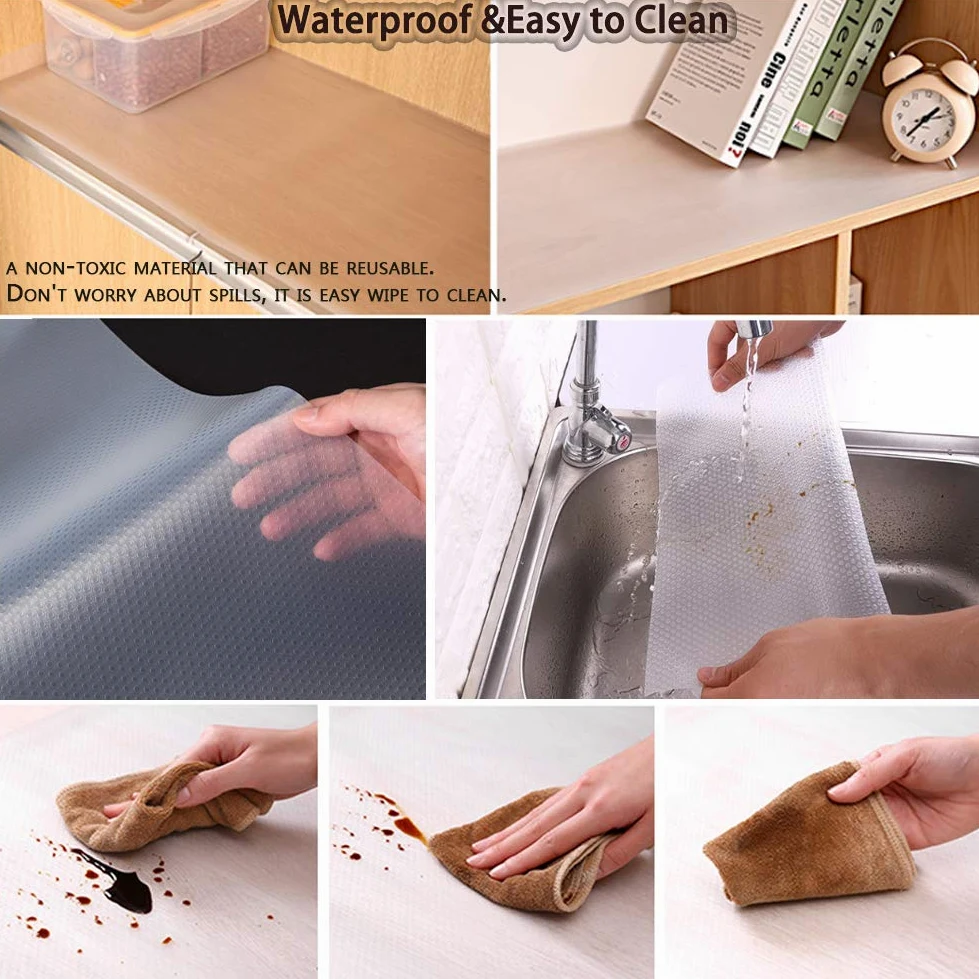 Panngu zestaw 10 mat na lodówkę, antybakteryjne, antybakteryjne, antypoślizgowe, lodówka, matowe, do samodzielnego wykonania, matowe, buty na stół, mata do szuflady, zmywalne, (29 x 45 cm, białe