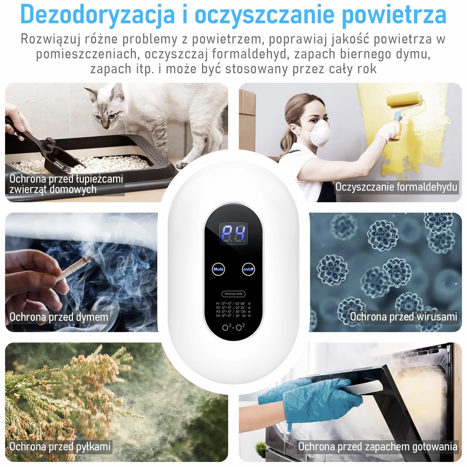 Oczyszczacz powietrza z generatorem ozonu, mini oczyszczacz powietrza ozonu, sterylizator do dezodoryzacji ozonu, dezodorant jonizatora ozonu do łazienki, zwierząt domowych, formaldehydu