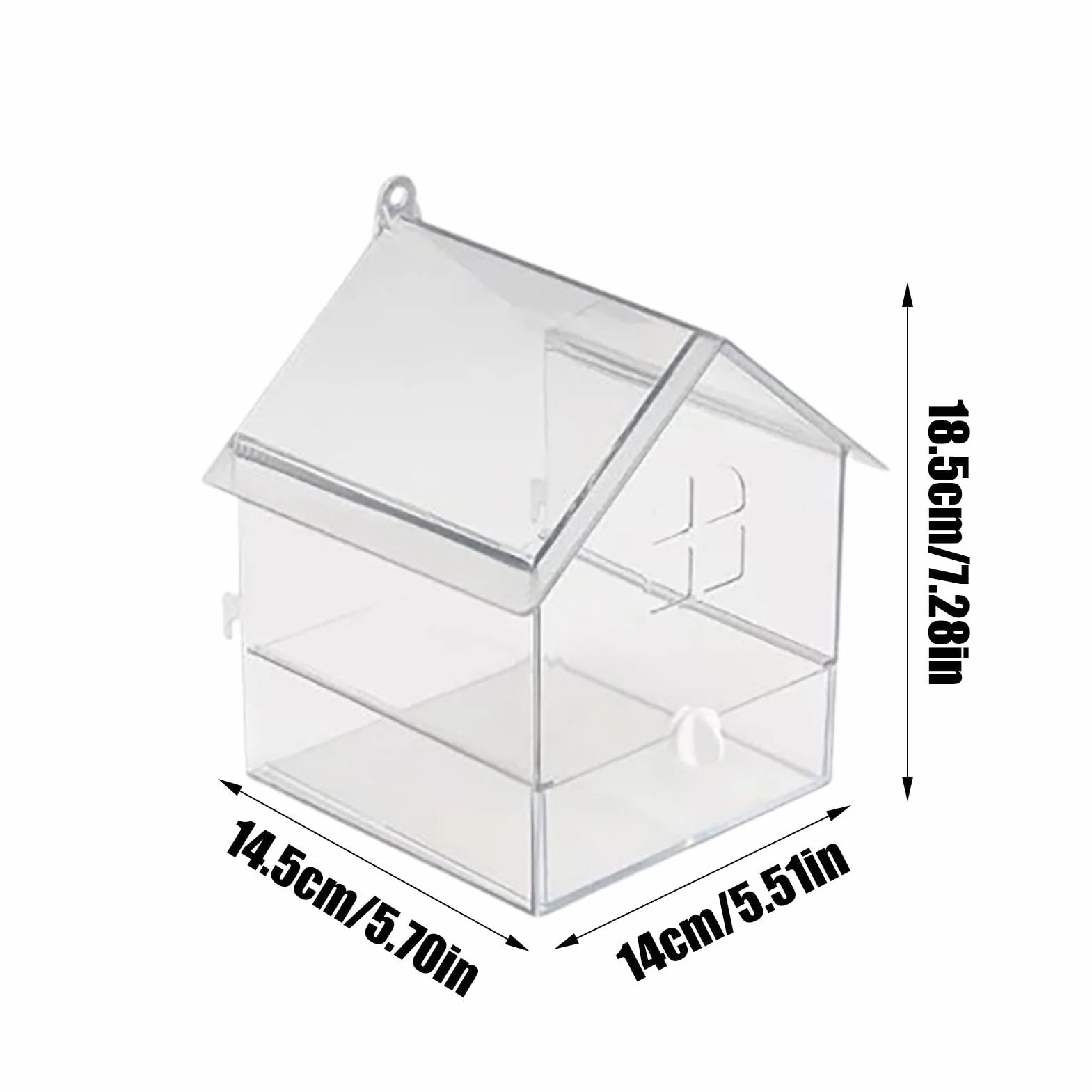 Acrylic Bird Bath for Cage, Large No-Leak Bathtub, Drawer-Style Easy-Clean Design for Cockatiels Small Birds