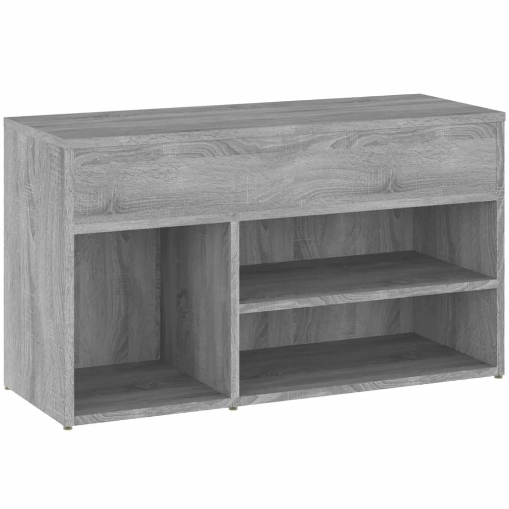 Szafka na buty Sonoma szara, 80 x 30 x 45 cm, materiał drewnopochodny z gładkim siedziskiem i dużą ilością miejsca do przechowywania butów, łyżki do butów lub artykułów dekoracyjnych