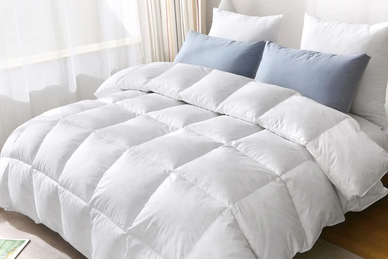 Homespace Direct Kołdra z kaczych piór i puchu, ciepła, 13,5 tog zimowa pościel (Super King)