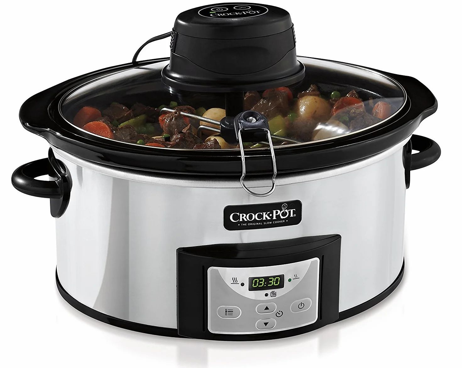 Crockpot AutoStir Cyfrowy powolny garnek do wszystkich rodzajów receptur | 5,7 l (6 porcji) | 240 W | Stal nierdzewna [CSC012X]