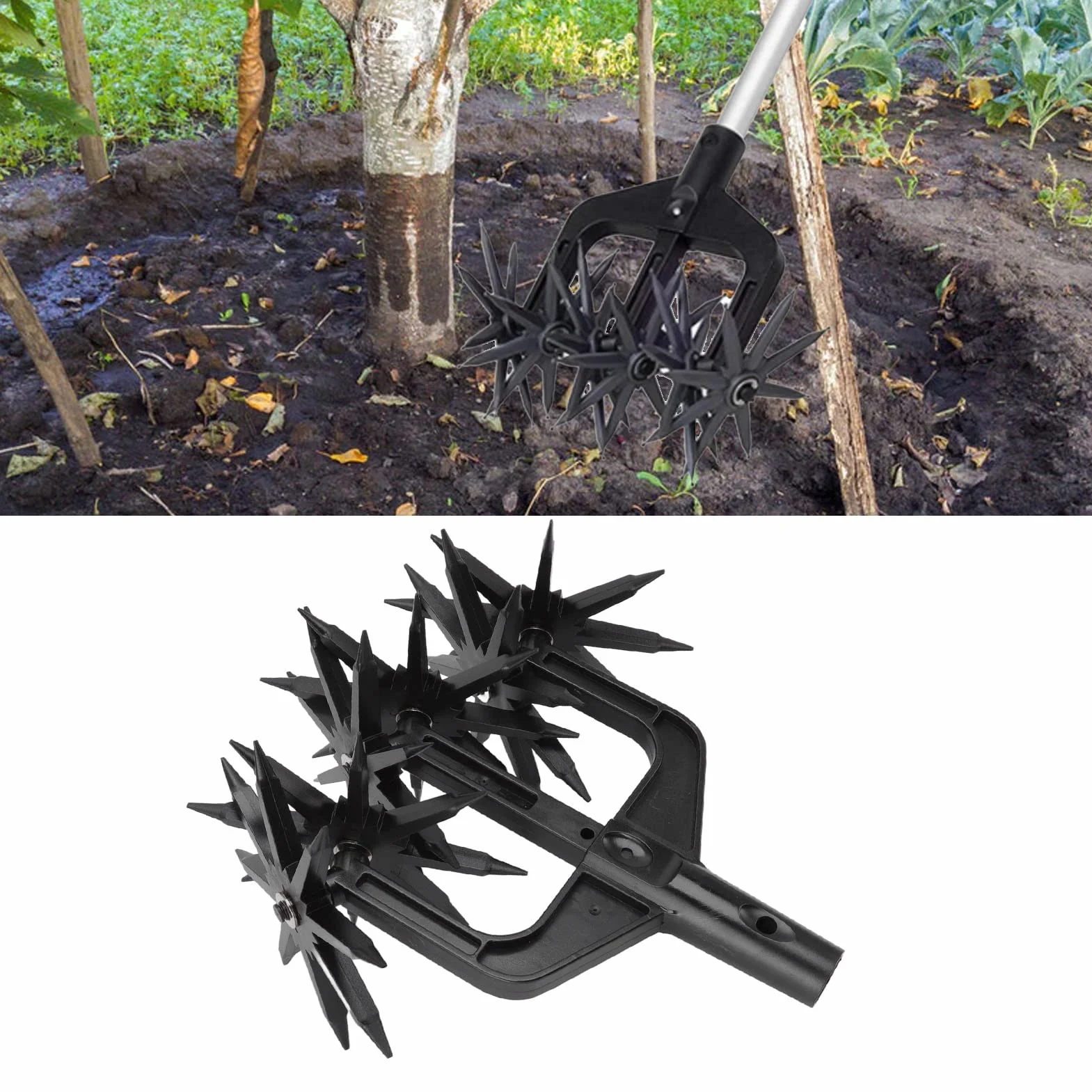 Aerator do Trawnika, Kultywator Rotacyjny 2 w 1 i Kultywator Ogrodowy Wertykulator Ogrodowy Wertykulator Wentylowany Glebogryzarka Rotacyjna do Napowietrzania Patio Ogrodowego