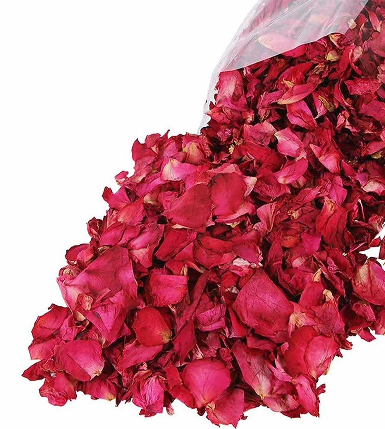 Lvcky 100 g naturalnych, suszonych płatków róży prawdziwych, suchych czerwonych płatków róży, do kąpieli stóp, ciała, spa, na wesele, konfetti, do domu, rękodzieła, akcesoria