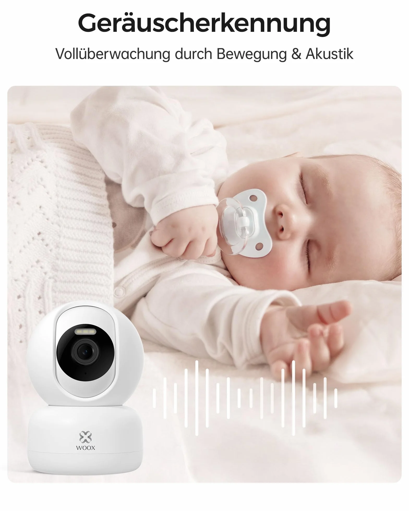 Woox Kamera do monitoringu wewnątrz 2K 360° WLAN z noktowizorem, rozpoznawanie osób, automatyczne śledzenie, dwukierunkowe audio