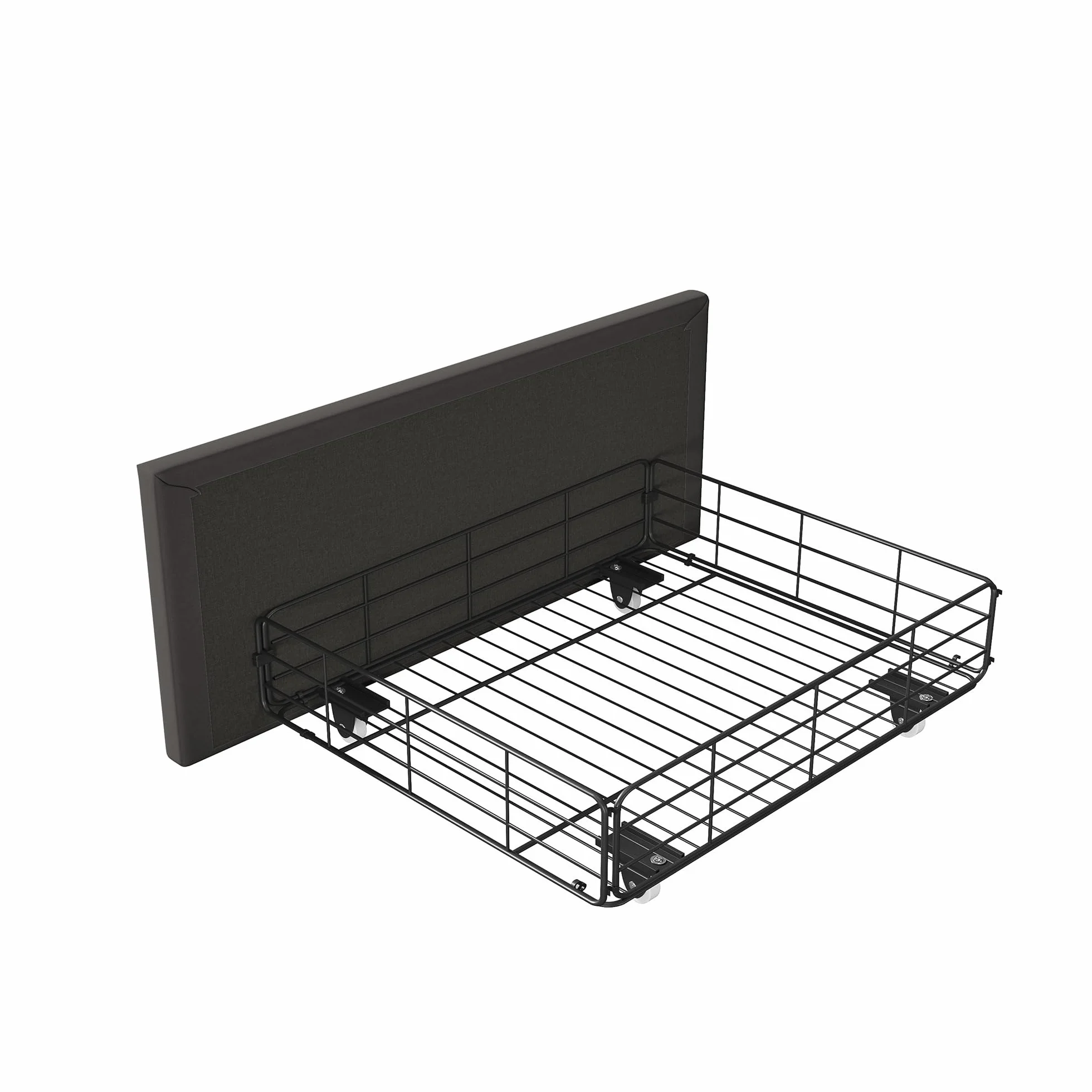 Łóżko tapicerowane, 160 x 200 cm z oświetleniem LED, podwójne łóżko z 4 przegródkami do przechowywania, rama łóżka podwójnego ze stelażem, łóżko podwójne, bez materaca, PU, szare
