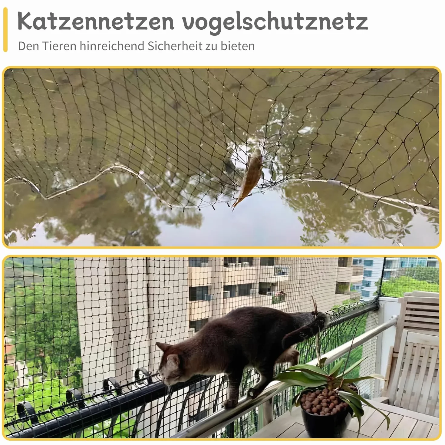Siatka dla kota na balkon i okna 10 x 3 m przezroczysta bez wiercenia