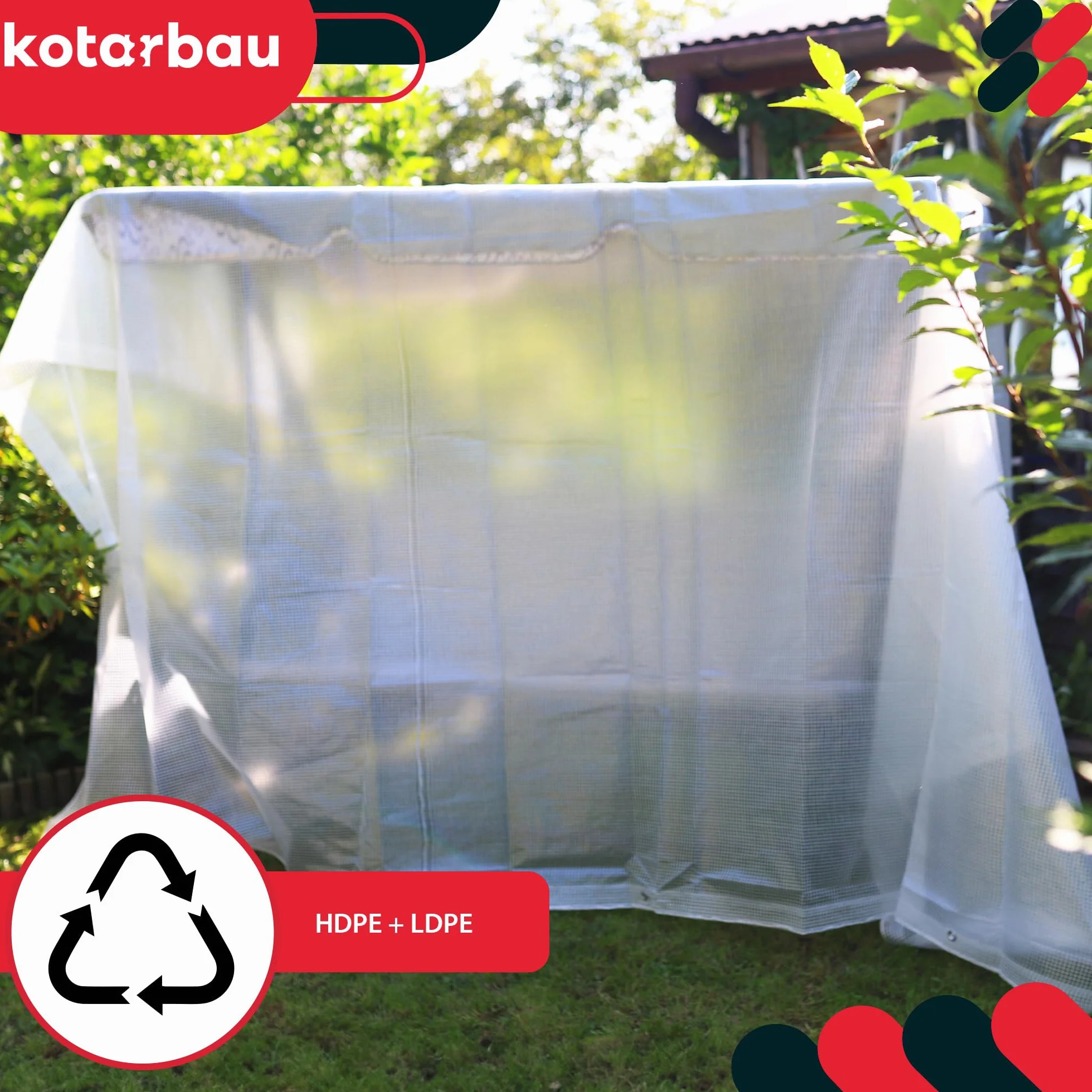 KOTARBAU® Plandeka 120 G/M2 - Płachta Ochronna Okryciowa - 2 X 3 M - Folia Szklarniowa - Mocna - Gruba - Zbrojona - Uniwersalna - Wodoodporna - Przezroczysta - Transparentna