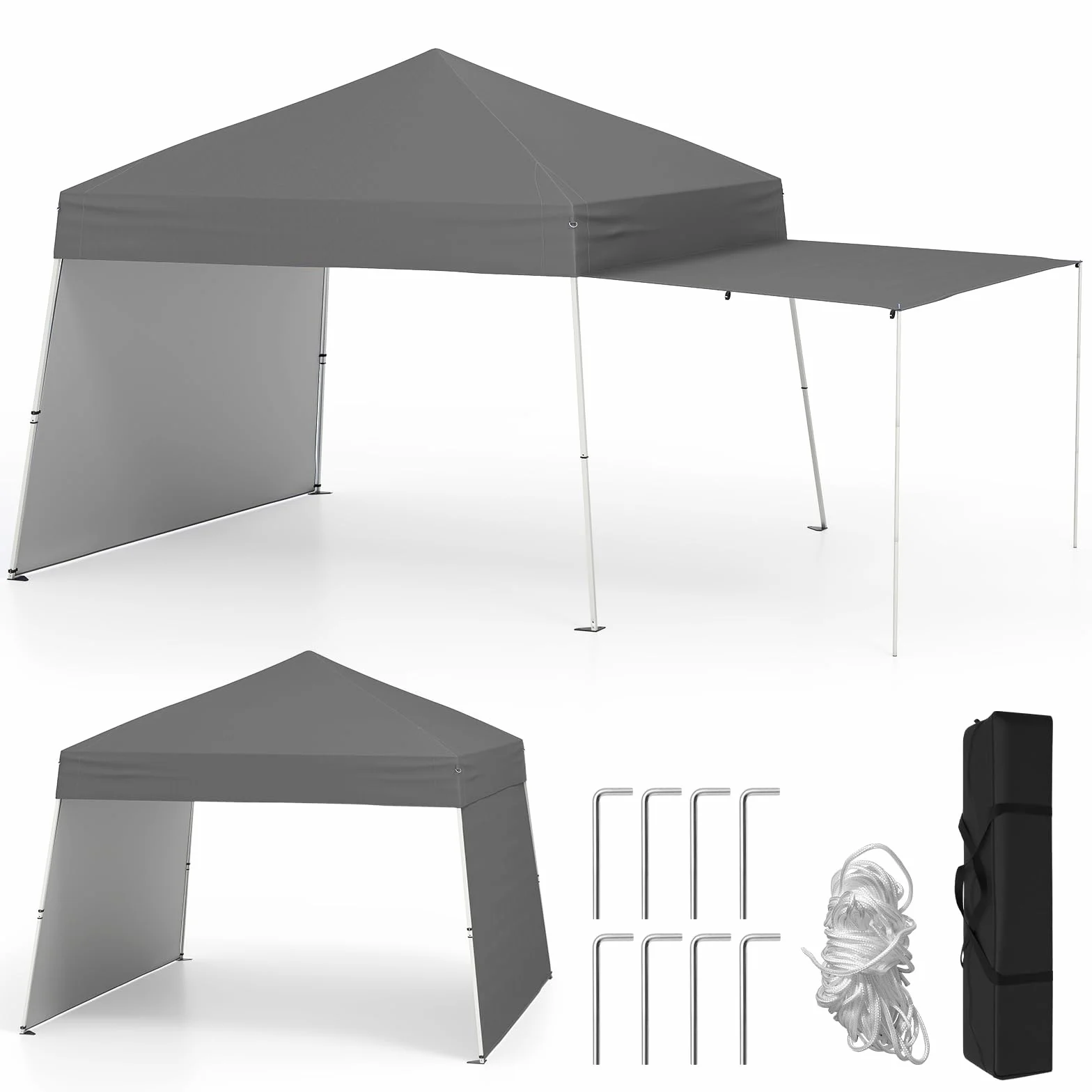 COSTWAY Pawilon pop-up 3x4 m, 2 wymiennych bocznych części, ochrona UV 50+, regulacja wysokości, namiot ogrodowy/imprezowy, 8 śledzi