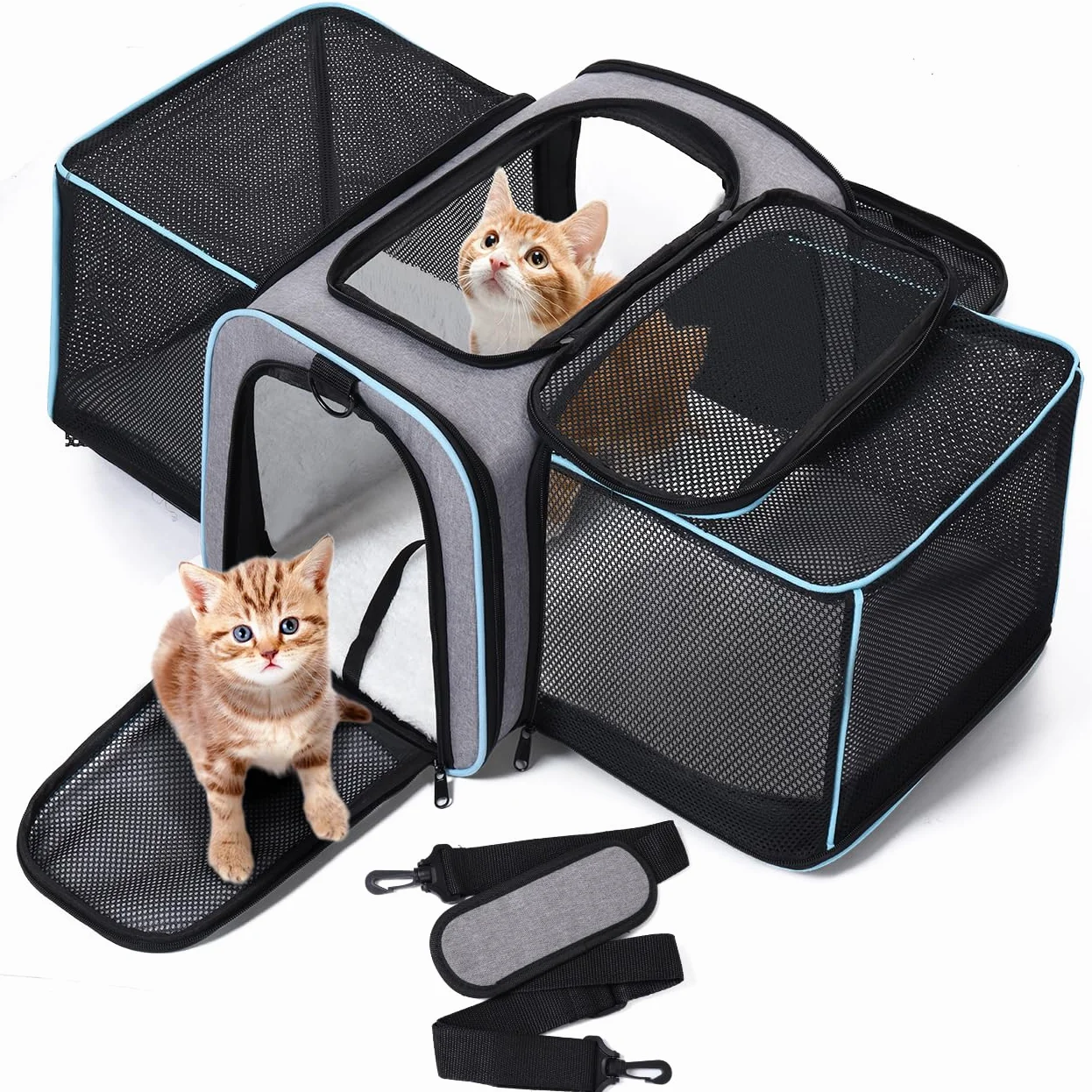 Petcozife Torba transportowa dla kota składana 47x29x29 cm do 5,5 kg
