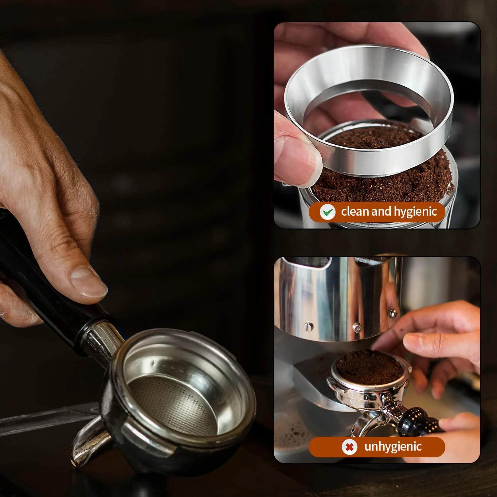 YiPHomn Pierścień dozujący do kawy 51mm, lejek dozujący do espresso, akcesoria do uchwytów filtrów, lejek do napełniania ekspresu do kawy do filiżanki dokładnej ekstrakcji proszku kawy