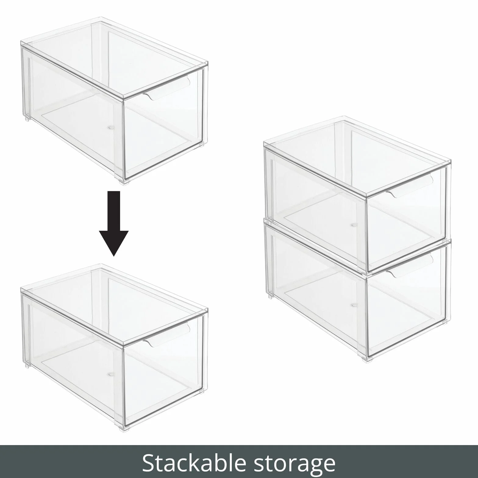 mDesign Zestaw 4 plastikowych pudełek do przechowywania z wyciąganą szufladą, pudełko do przechowywania przyborów toaletowych, kosmetyków, kosmetyków, kosmetyków, kosmetyków