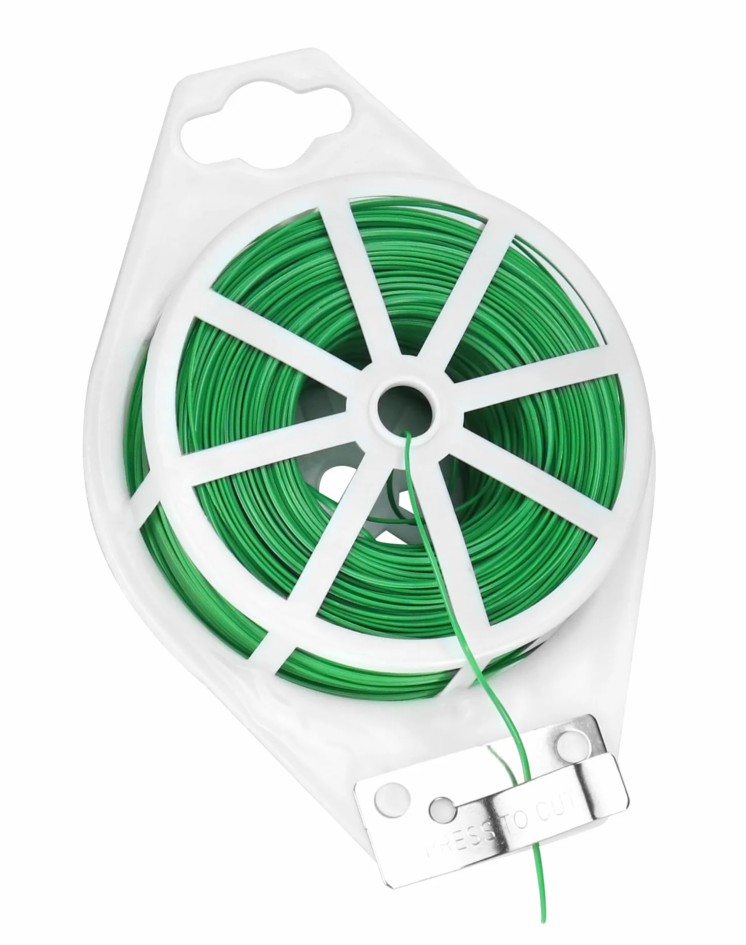 QWORK® Plant Wire Zielony drut wiążący z wbudowanym przecinakiem 200m do roślin, kwiatów, organizowania linii danych