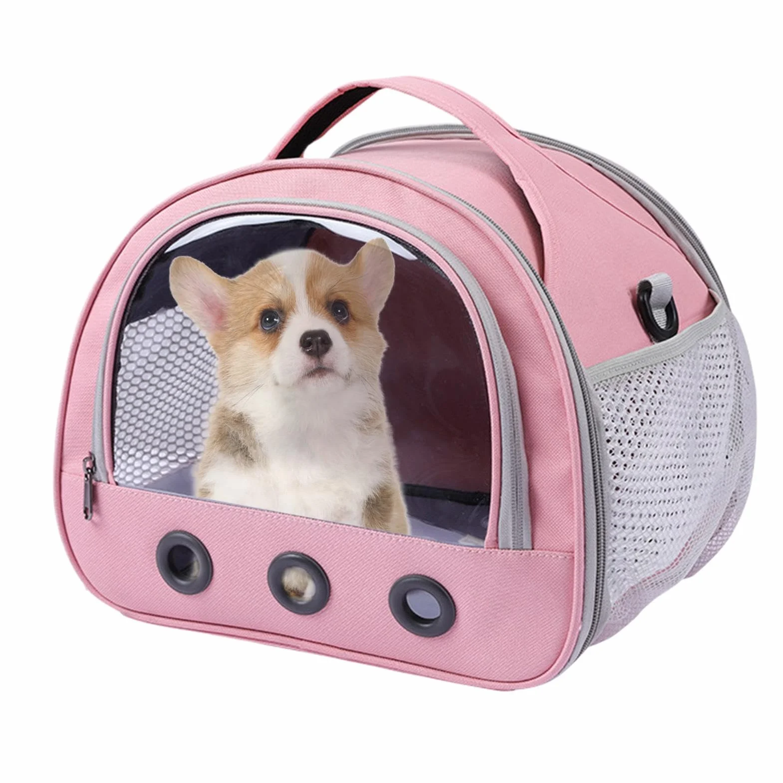 Portable Guinea Pig Carrier Bag Multifunctional 22x19x18cm Oxford Cloth PVC Transparent Window