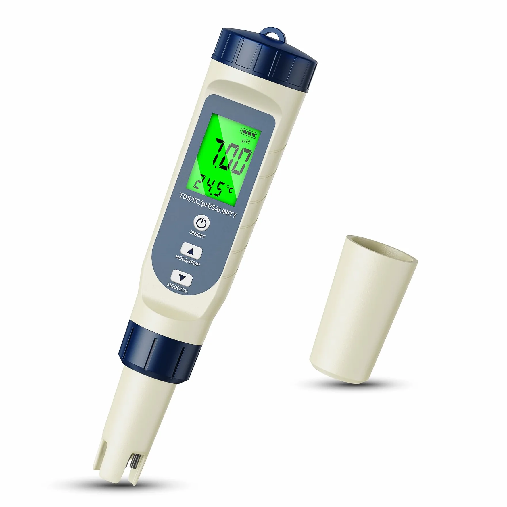 5 w 1 tester jakości wody do basenu, tester pH z wyświetlaczem cyfrowym, tester TDS/EC/zawartości soli/temperatury/pH, do wody pitnej, basenów, akwariów, upraw hydroponicznych