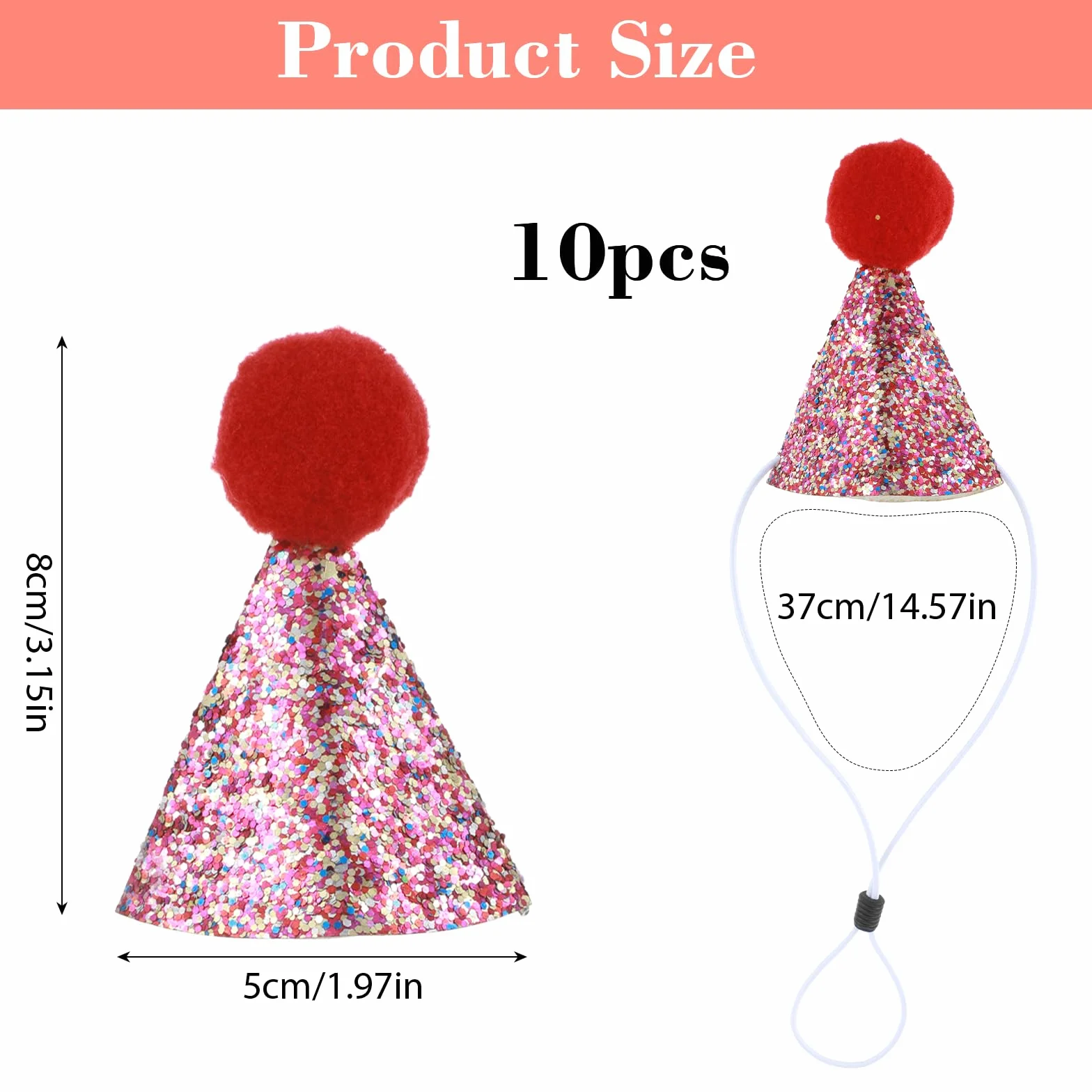 10 szt. czapka urodzinowa dla kota, mini czapki imprezowe dla wypchanych zwierząt, mini czapki urodzinowe dla kociąt, kotów, psów, królików, małych zwierząt, misia