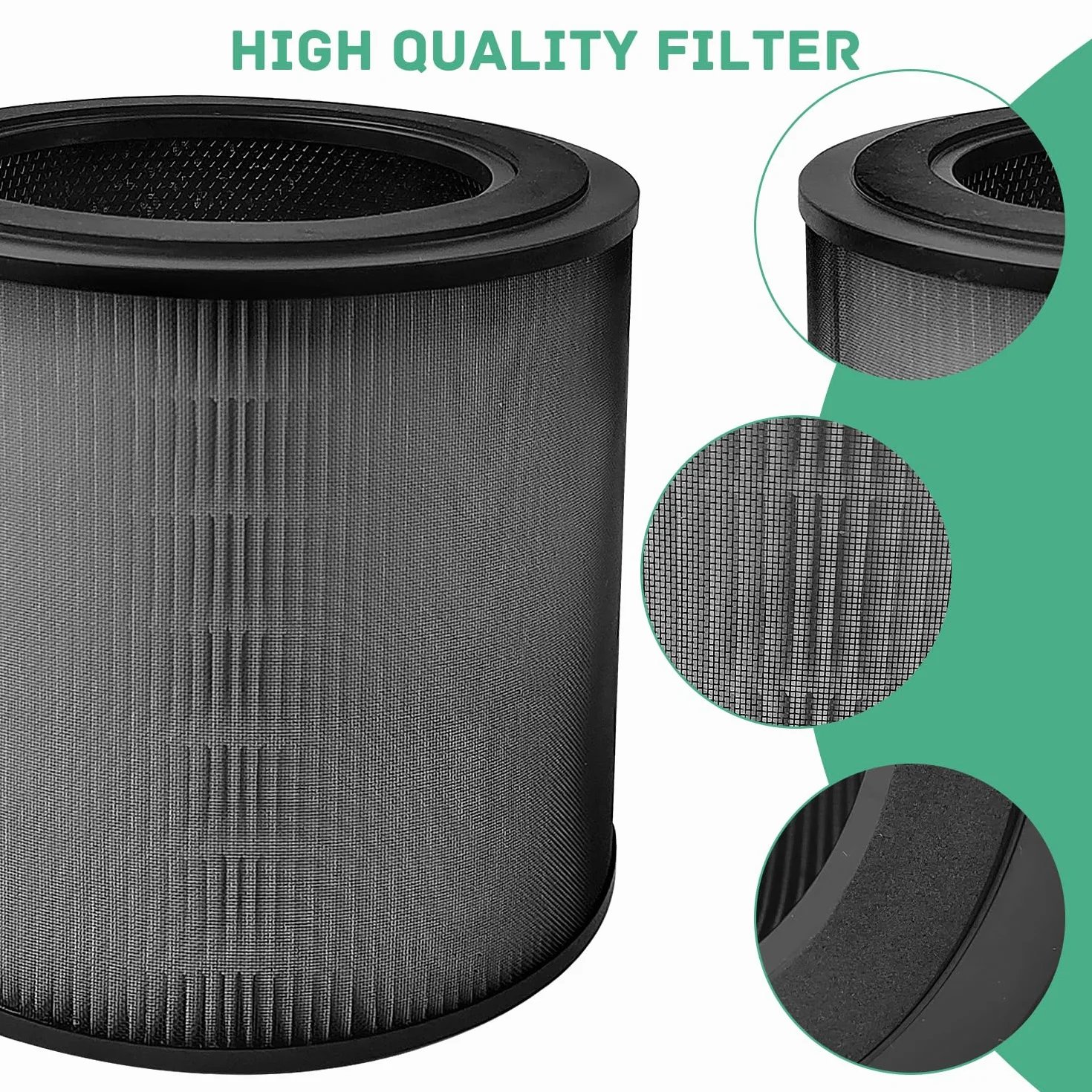 2 filtry HEPA kompatybilne z Philips AC0950 AC0951, filtr wymienny, wysoce wydajna filtracja, czyste powietrze, nadaje się do domu, hotelu, biura (czarny)